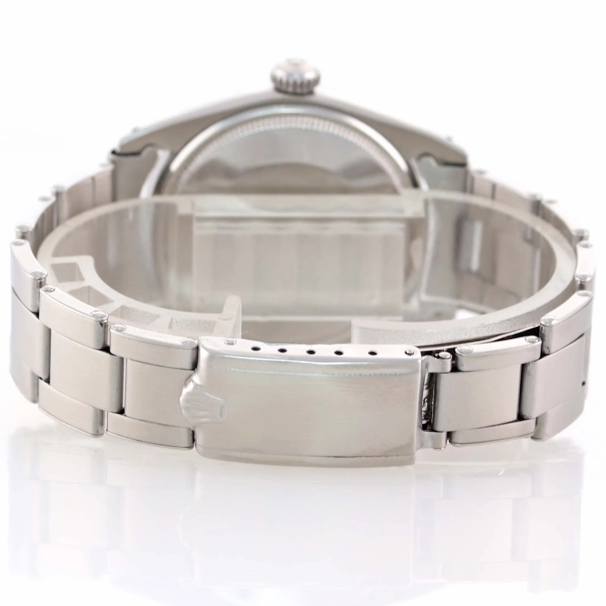 PAPERS Patina Rolex Date 1500 Steel Silver Dial 34mm Oyster Perpetual Watch Box