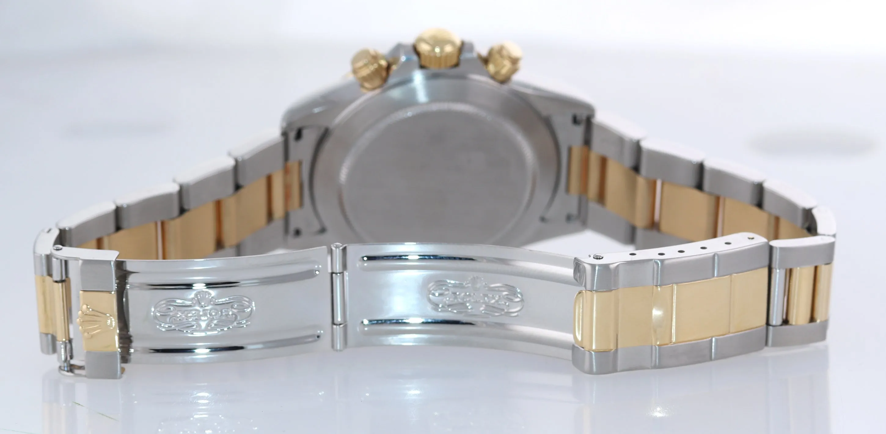 PAPERS Rolex Daytona 16523 Zenith Black Chrono Two Tone Gold Steel Watch Box