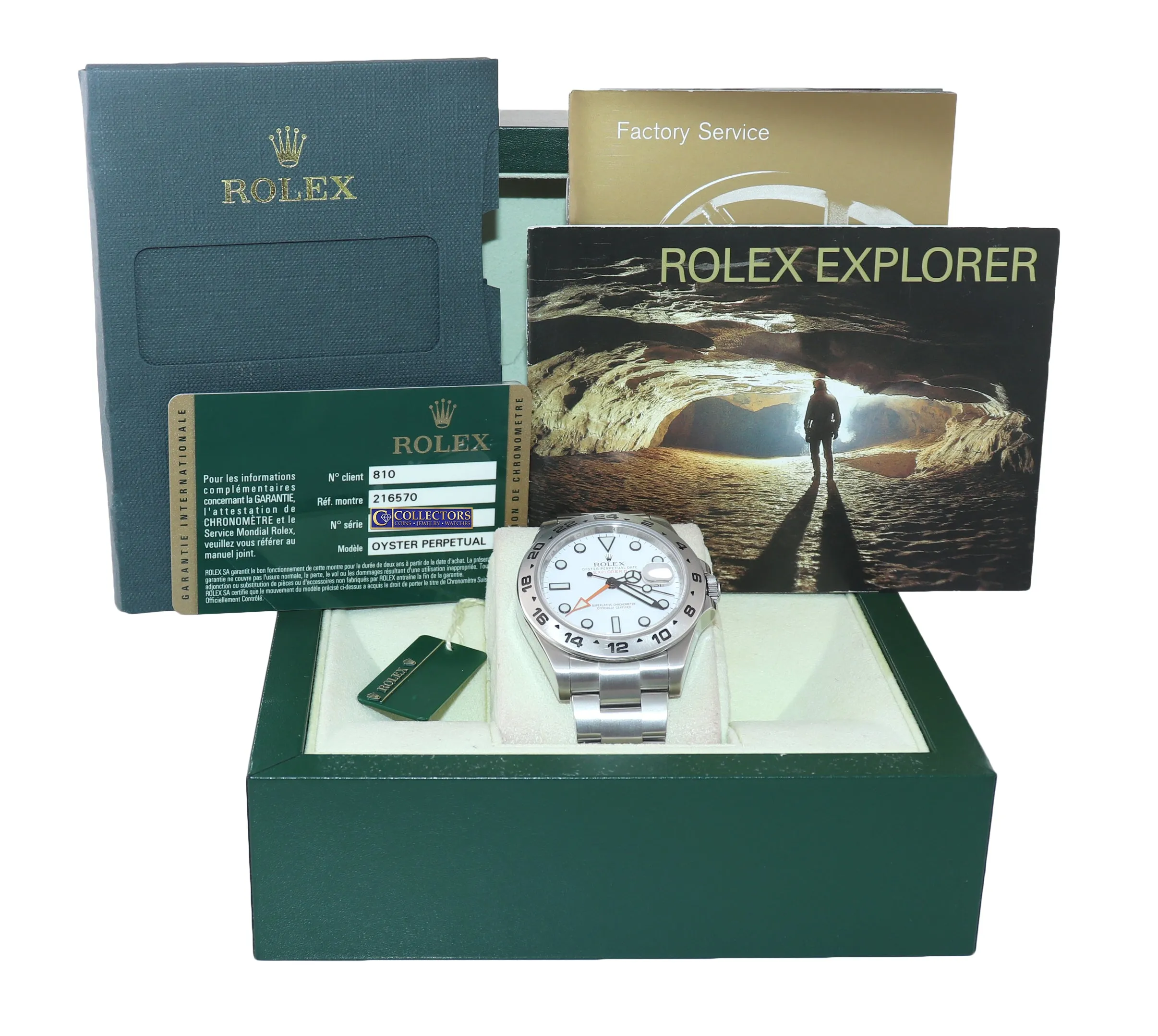 PAPERS Rolex Explorer II 42mm 216570 White Polar Steel GMT Date Watch Box