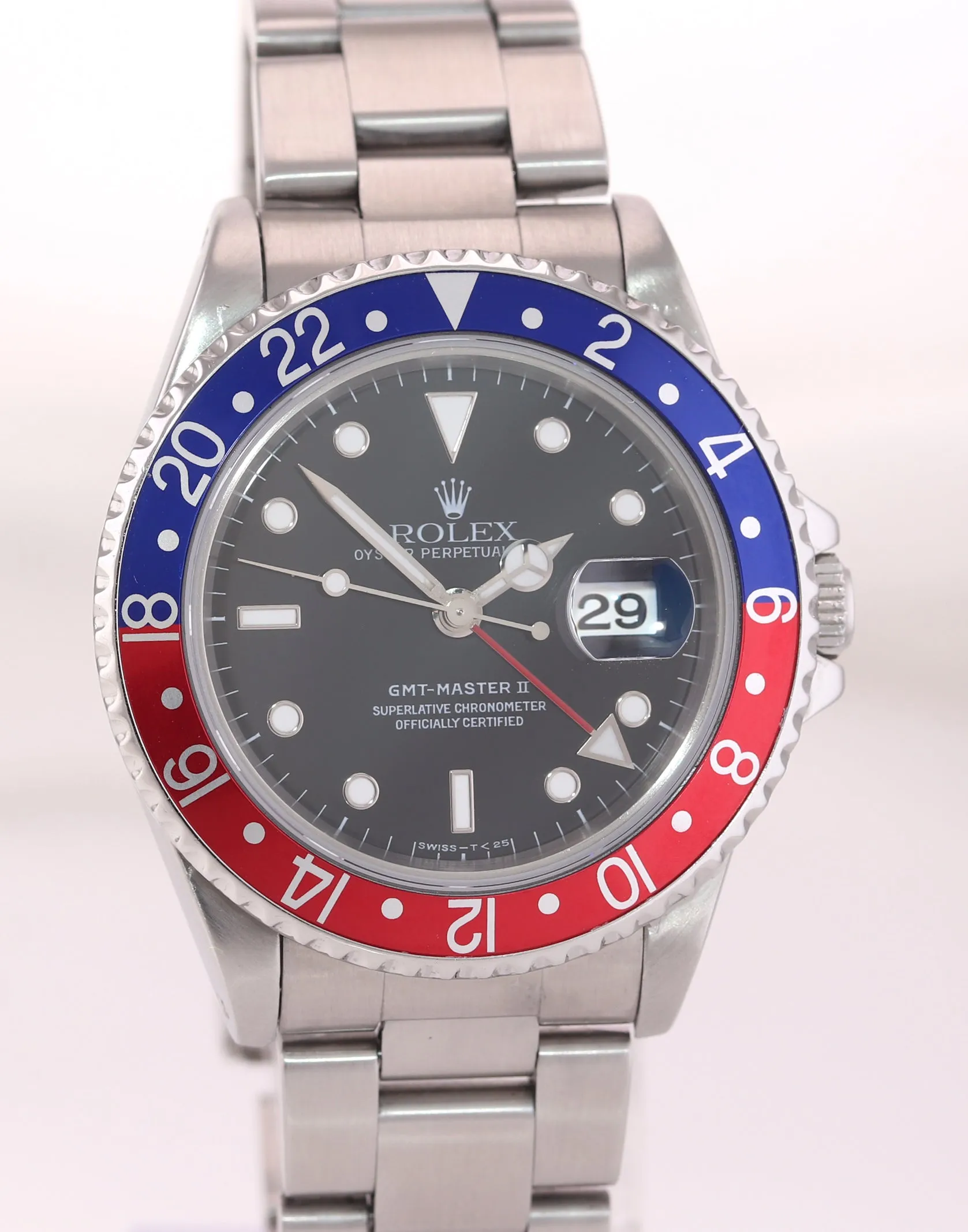 PAPERS Rolex GMT-Master TRITIUM Pepsi Blue Red Steel 40mm 16710 Watch Box
