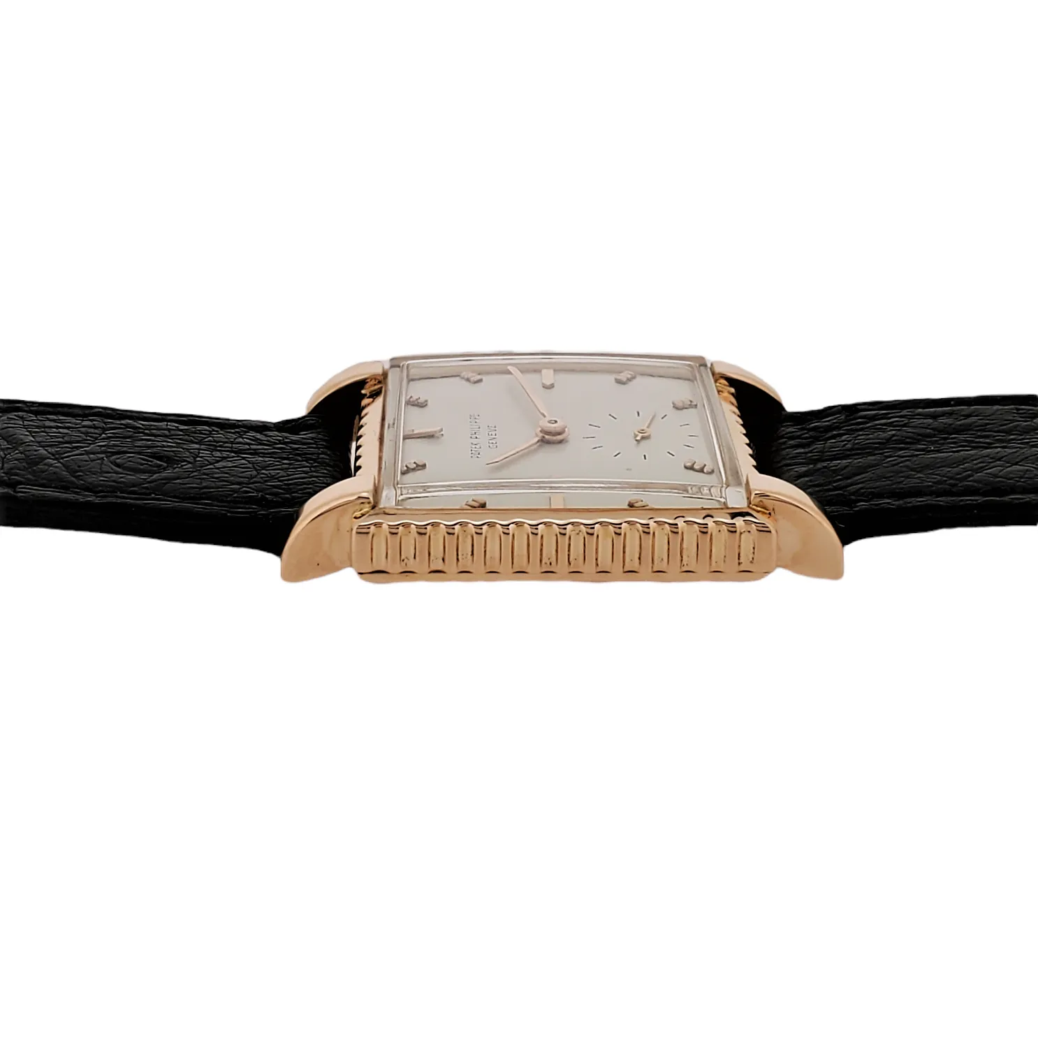 Patek Philippe 2472R; bold squarish shaped case with fluted ribbed Case,  Circa 1951-52