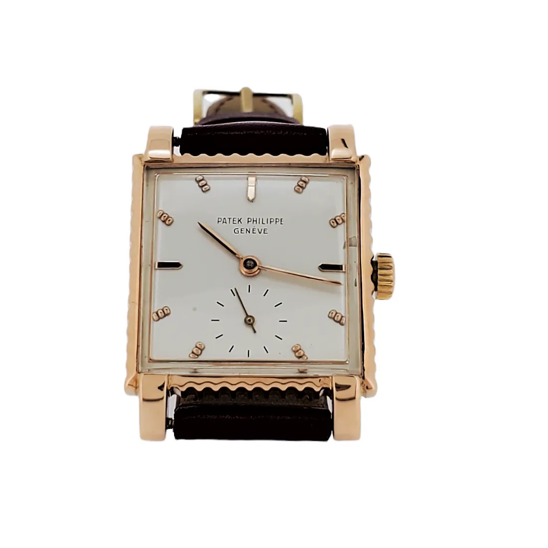 Patek Philippe 2472R; bold squarish shaped case with fluted ribbed Case,  Circa 1951-52