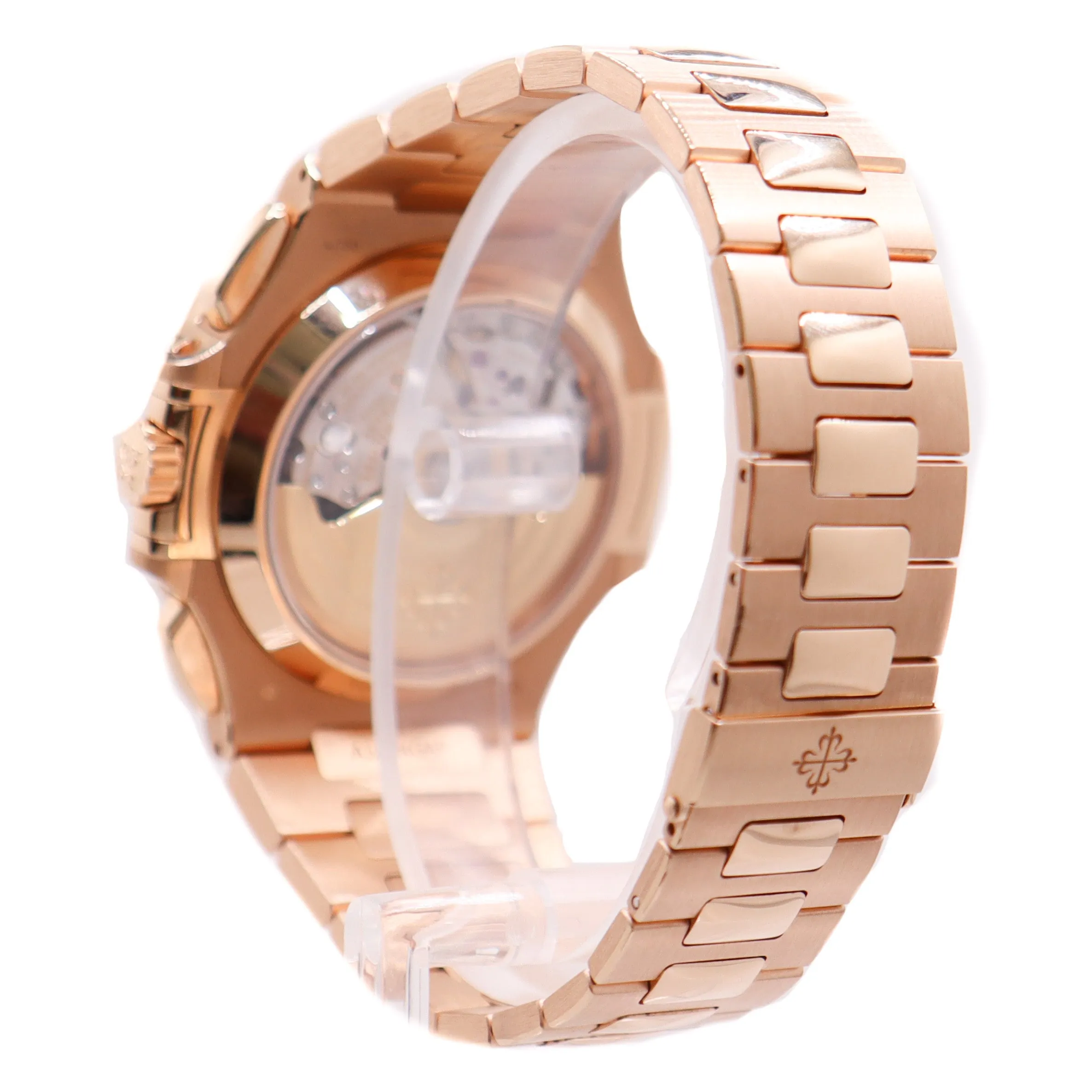 Patek Philippe Men's Nautilus Rose Gold 40mm Grey Annual Calendar Stick Dial Watch Ref #5980/1R-001