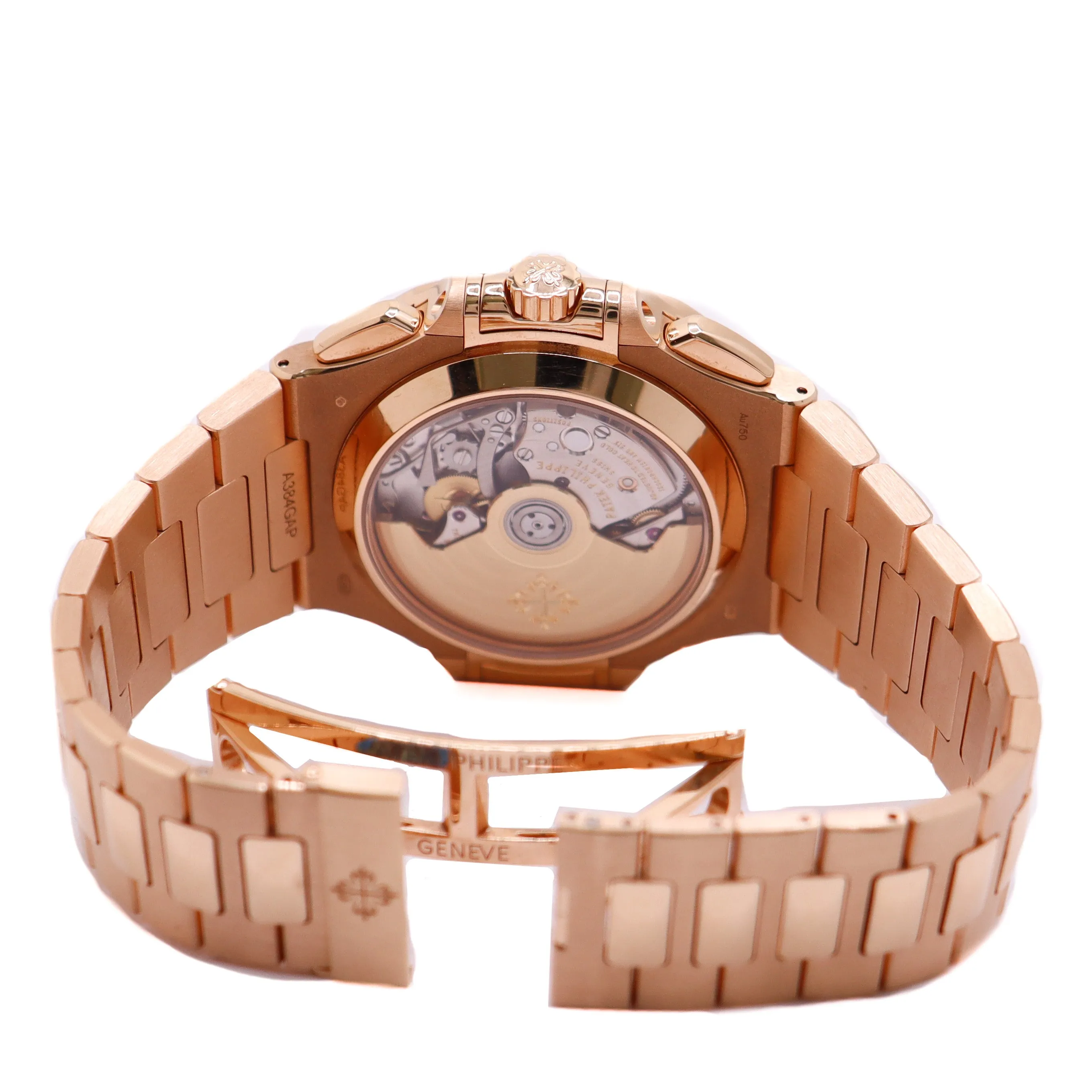 Patek Philippe Men's Nautilus Rose Gold 40mm Grey Annual Calendar Stick Dial Watch Ref #5980/1R-001