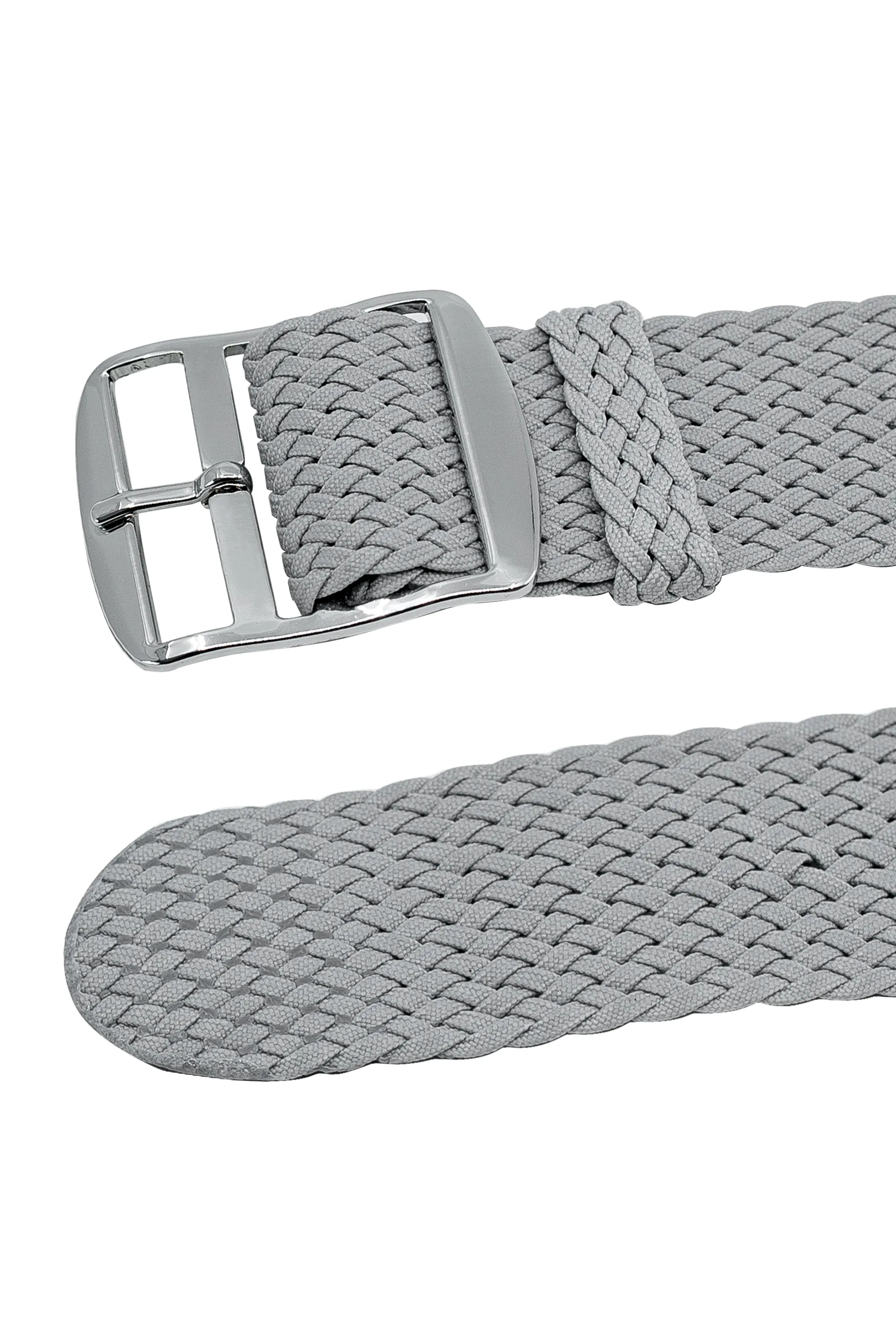 PERLON Braided One Piece Watch Strap & Buckle in GREY