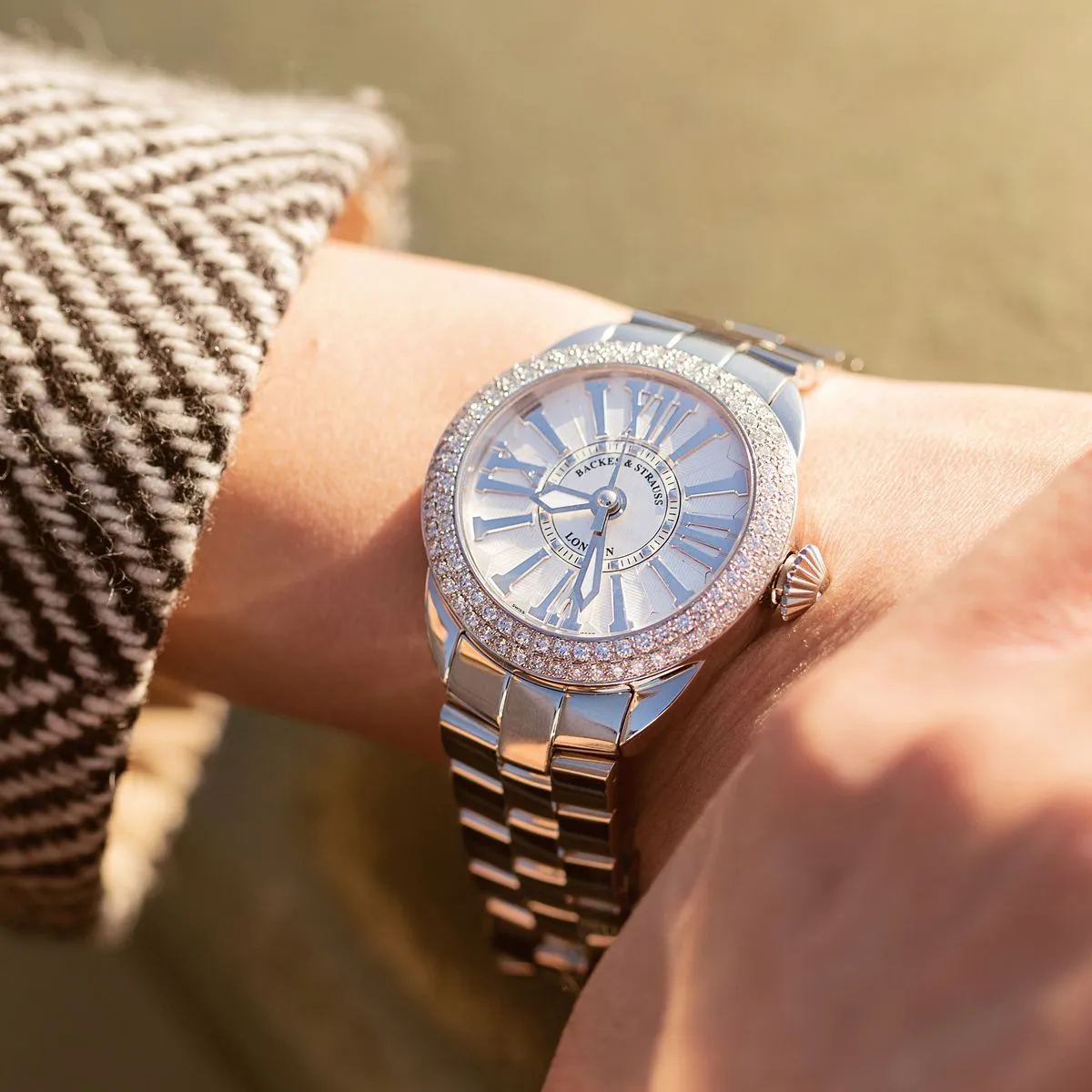 Piccadilly Steel 37 SP Luxury Diamond Watch for Women - 37 mm Stainless Steel - Backes & Strauss