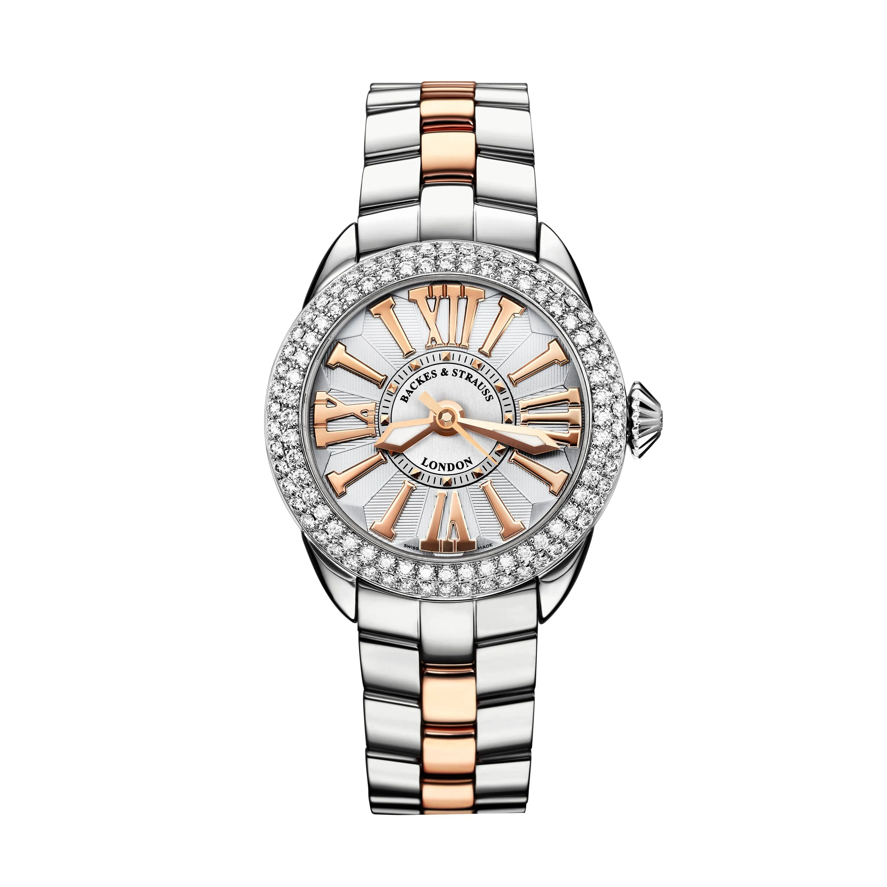 Piccadilly Steel 37 SP Luxury Diamond Watch for Women - 37 mm Stainless Steel - Backes & Strauss