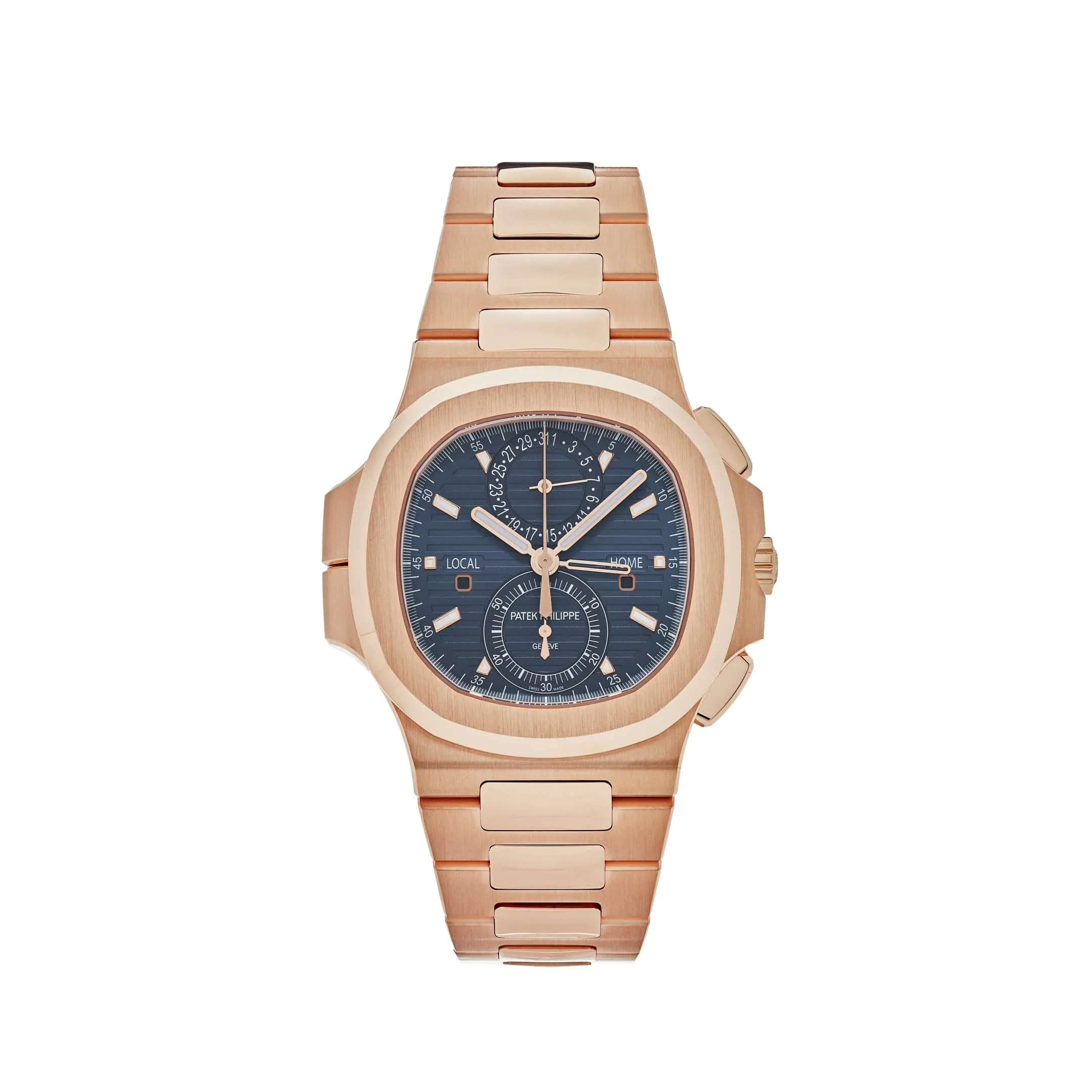 PP Luxury Watches Nautilus 5990/1R-001 Travel Time Flyback Chronograph Rose Gold Blue Dial (2024)
