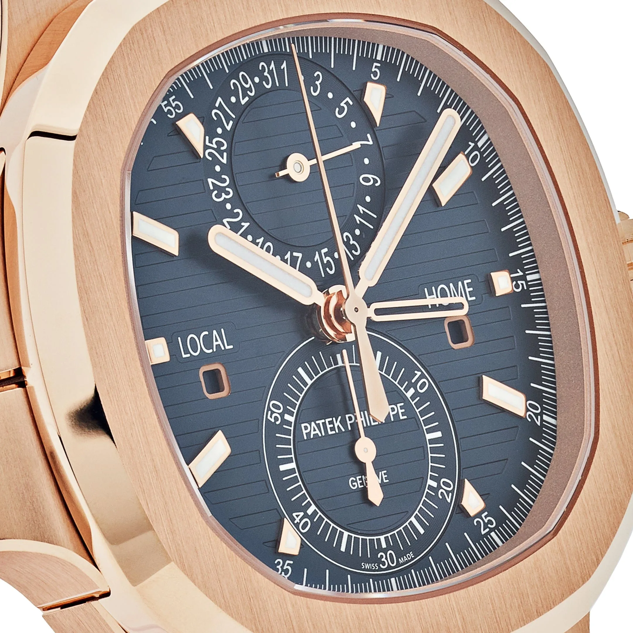 PP Luxury Watches Nautilus 5990/1R-001 Travel Time Flyback Chronograph Rose Gold Blue Dial (2024)