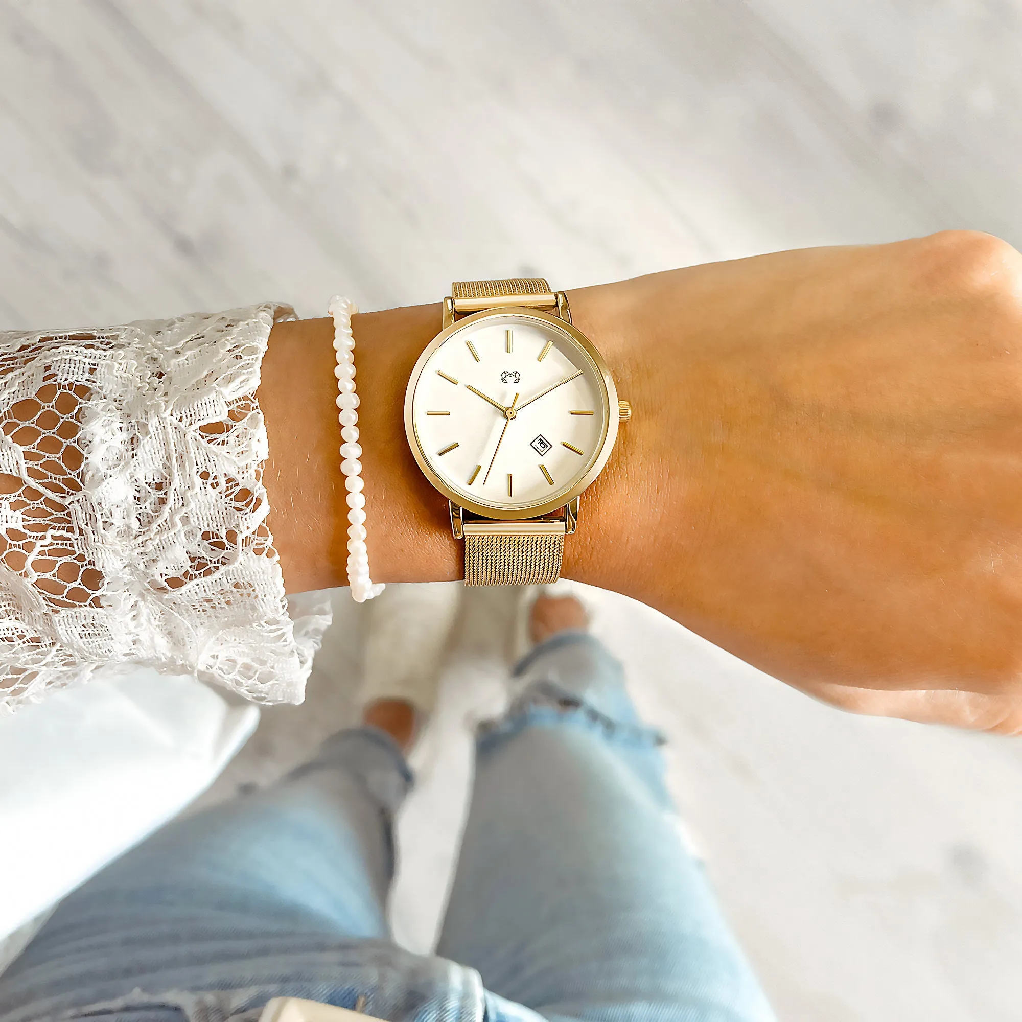 "Mila Jewels" Watch ~ GoldWhite