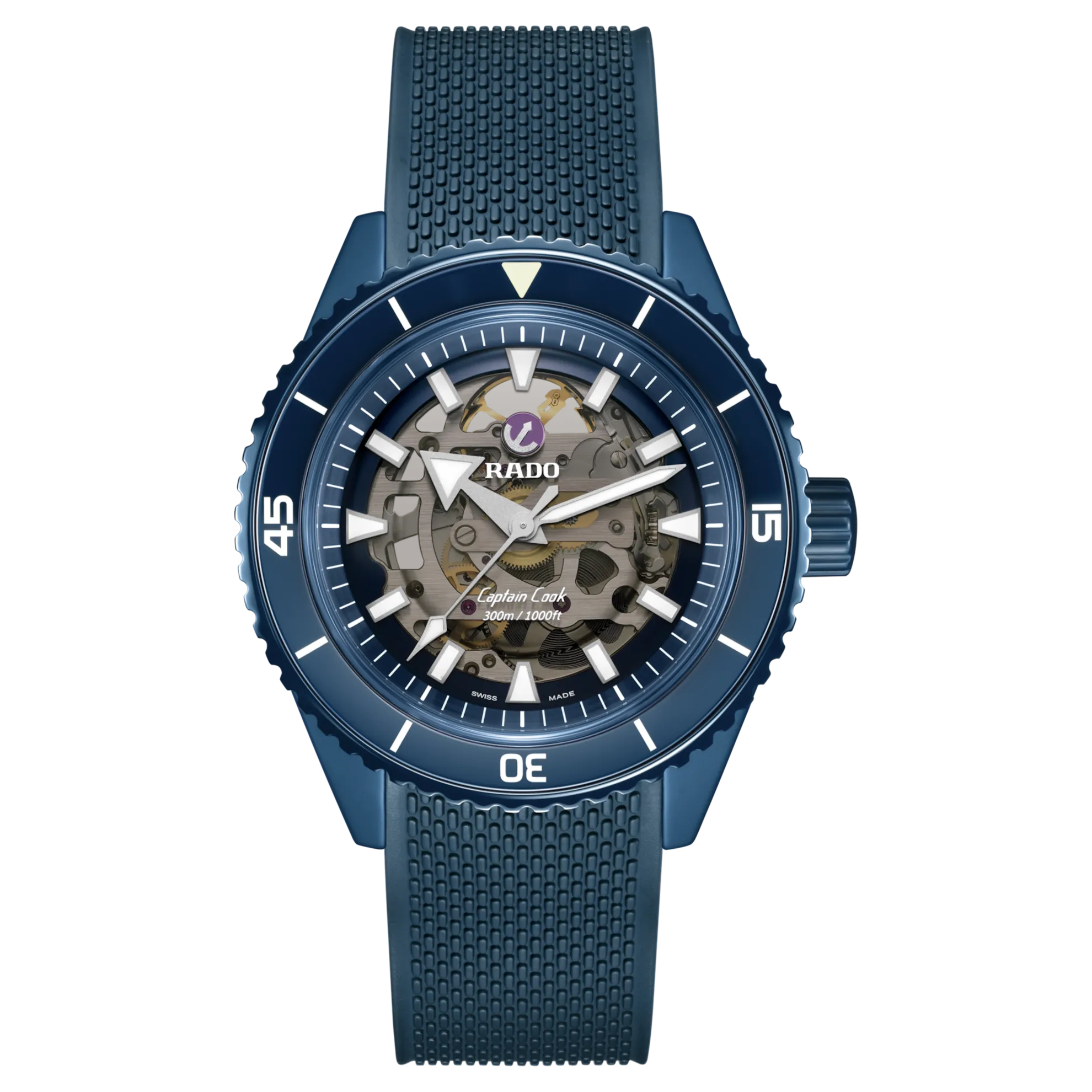 Rado Captain Cook High-Tech Blue Ceramic Skeleton on Rubber