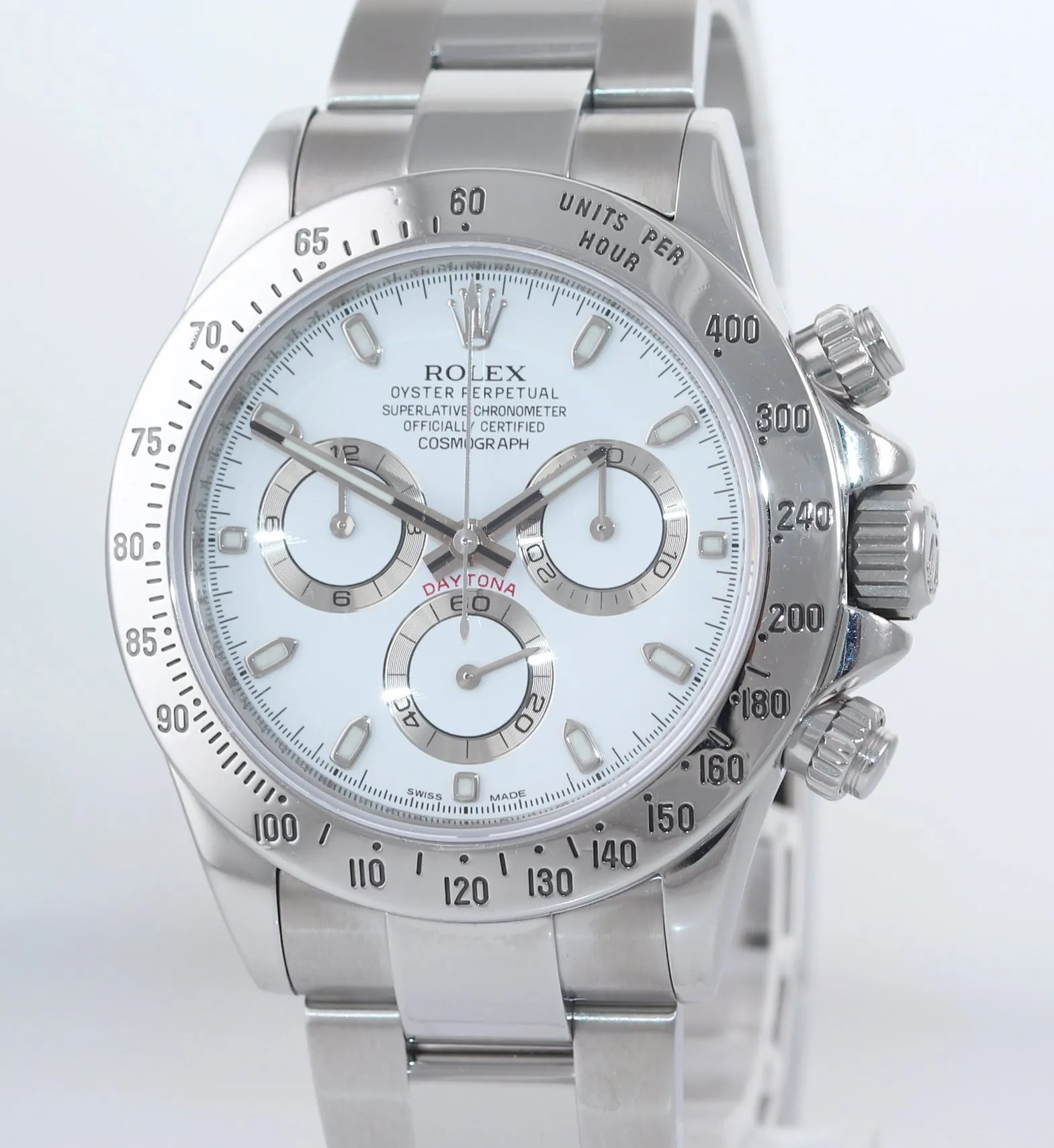 RANDOM SERIAL PAPERS Rolex Daytona 116520 White Steel New Buckle Watch Box