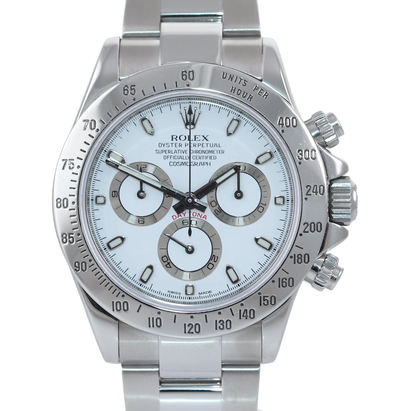 RANDOM SERIAL PAPERS Rolex Daytona 116520 White Steel New Buckle Watch Box