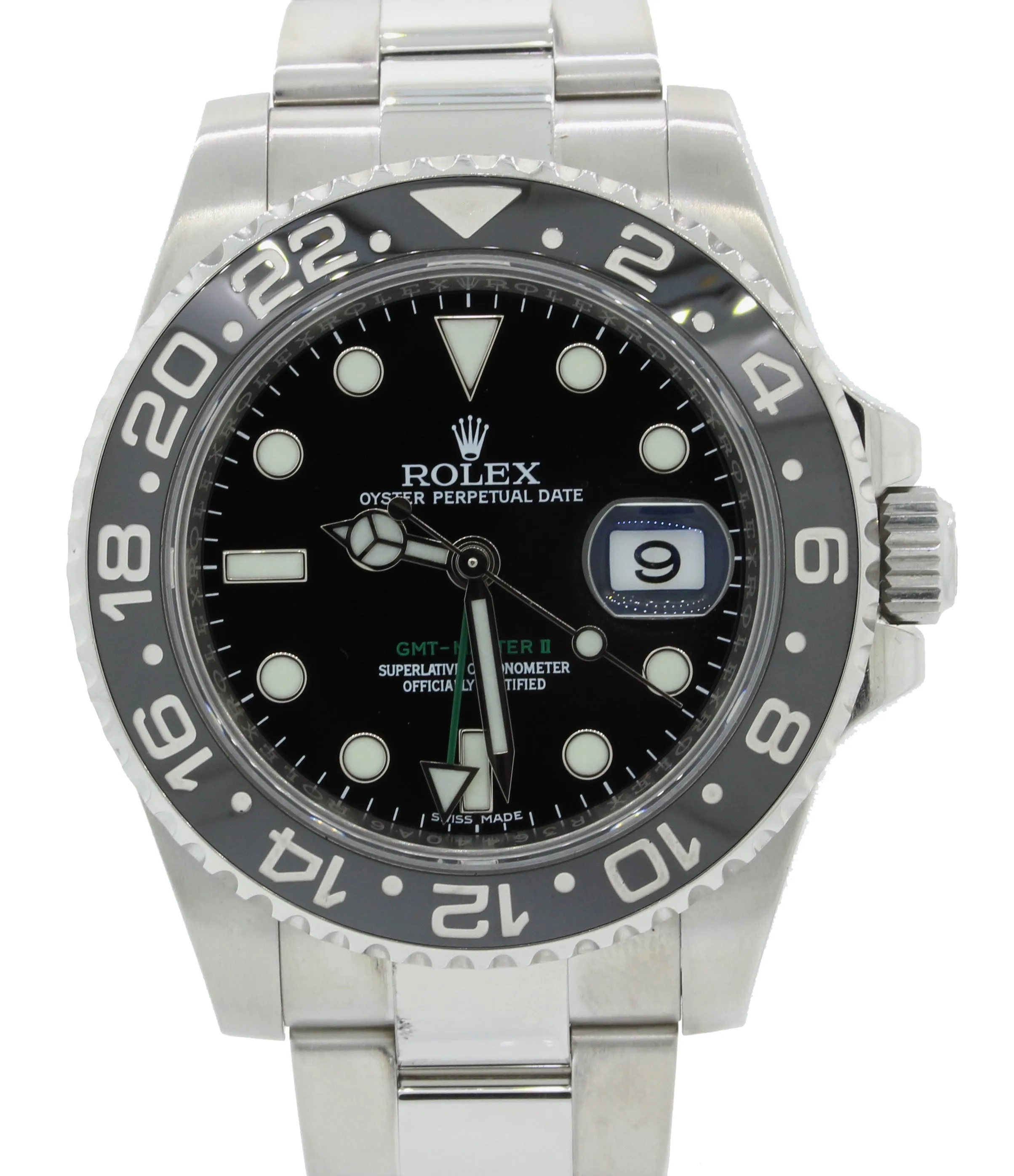 Random Serial PAPERS Rolex GMT Master II 116710 Steel Ceramic 40mm Black Watch