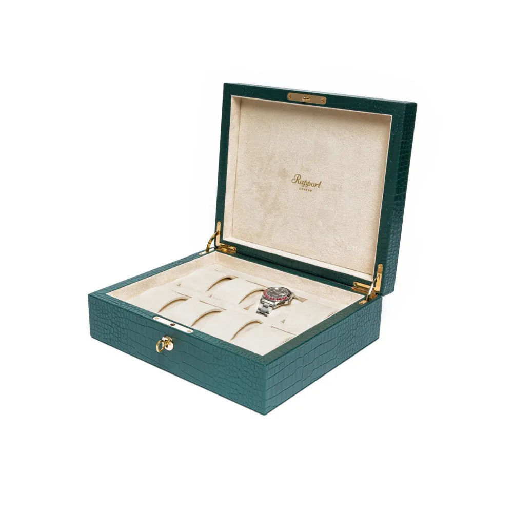 Rapport - Brompton 8 Watch Box in Green Croco | L268