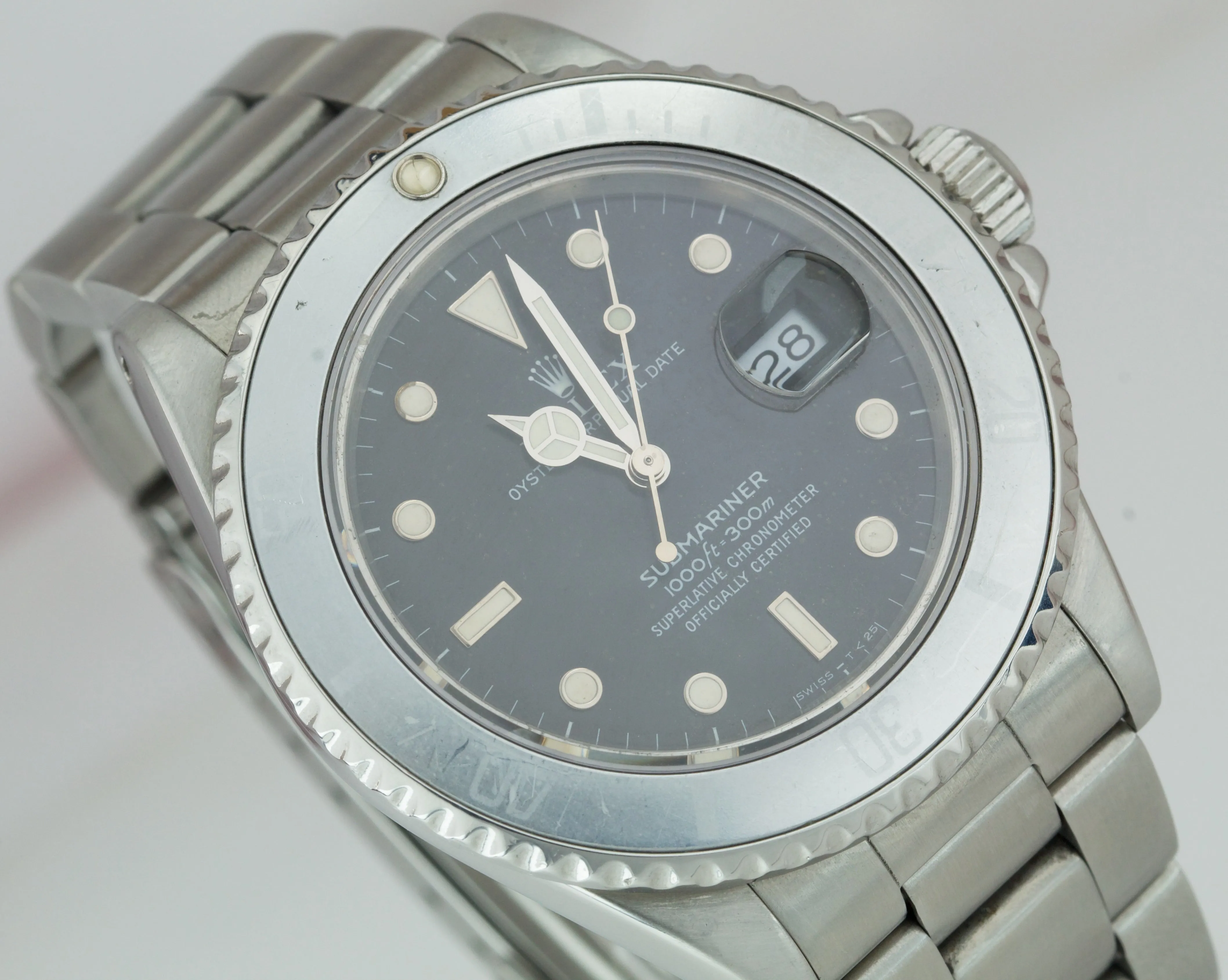 RARE TRIPLE ZERO Rolex Submariner 168000 Faded GHOST BEZEL Patina Watch 16800