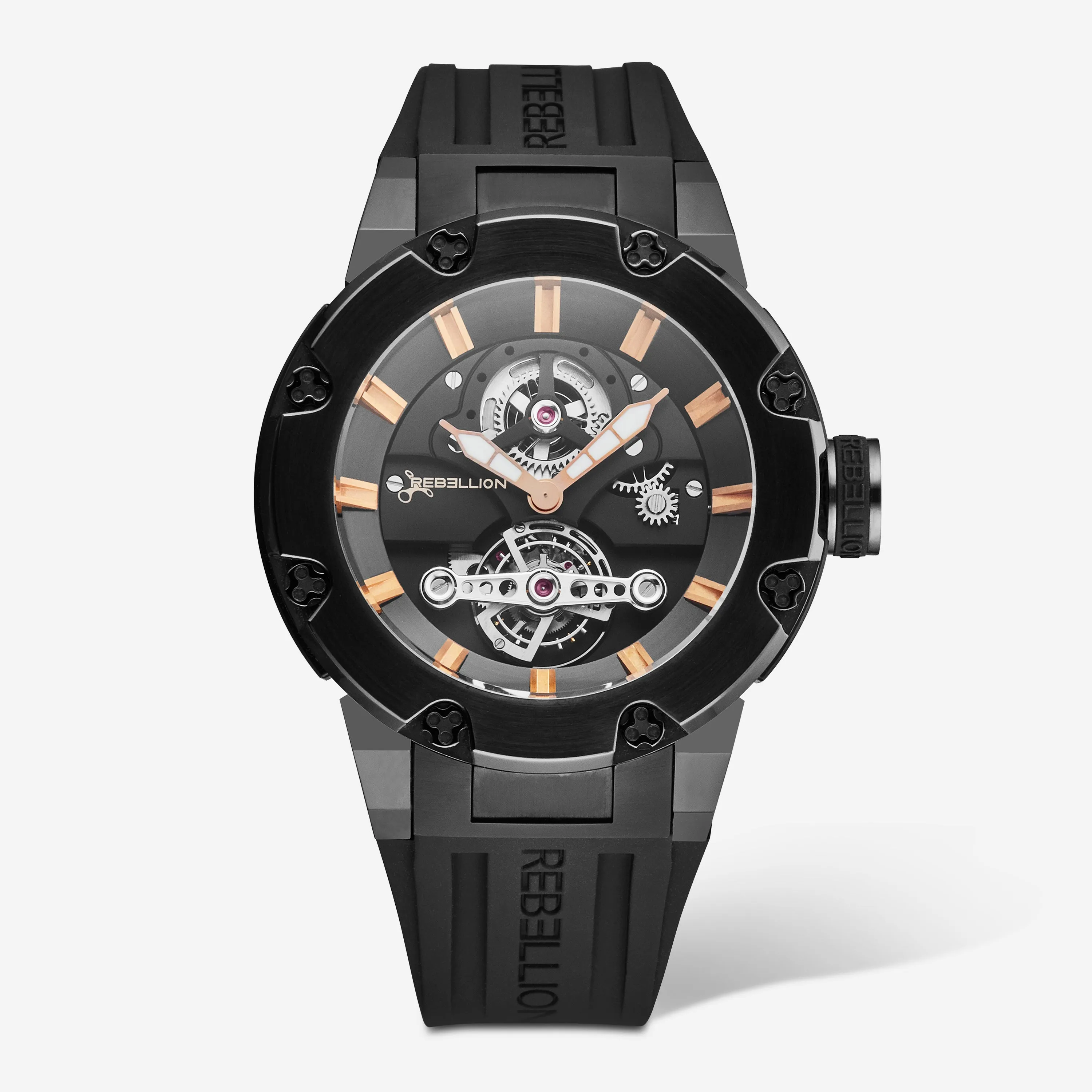 Rebellion Predator Tourbillon Titanium Automatic Men's Watch RBPRTOU.TB.BK