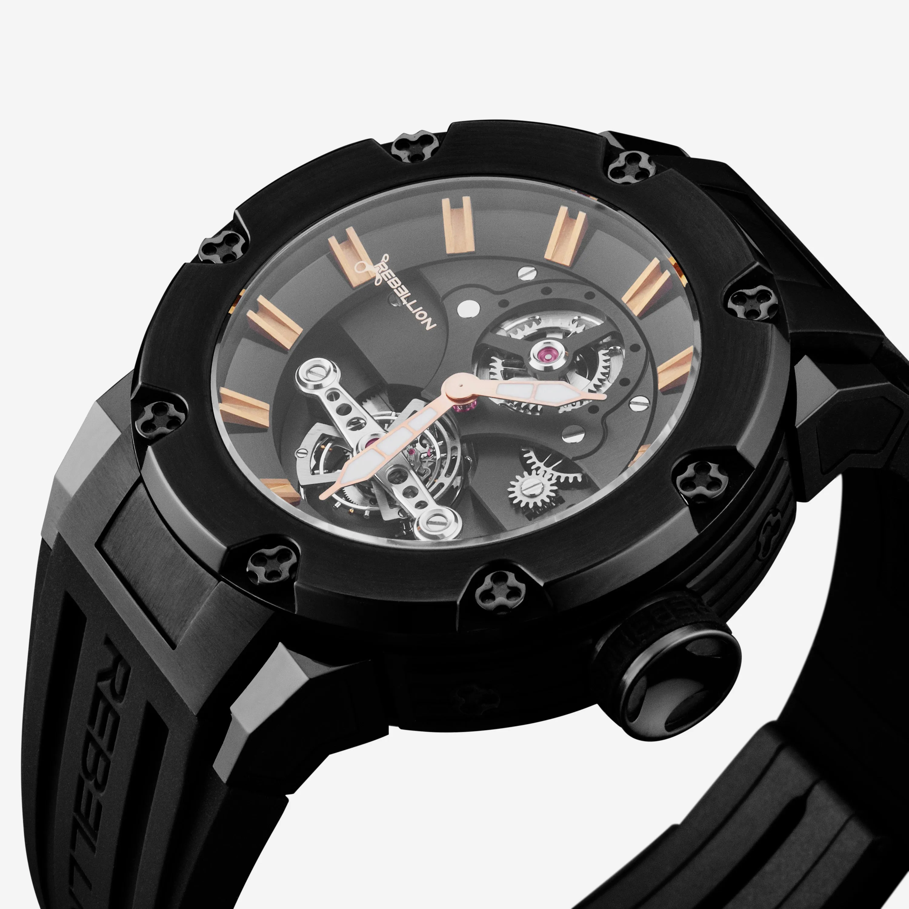 Rebellion Predator Tourbillon Titanium Automatic Men's Watch RBPRTOU.TB.BK