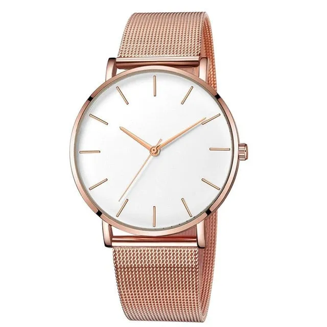 Reloj ultrafino de oro rosa 2019 Reloj de malla minimalista Para Mujer Relojes de Mujer de montre Relojes Zegarek Damski Relojes Para Mujer Reloj