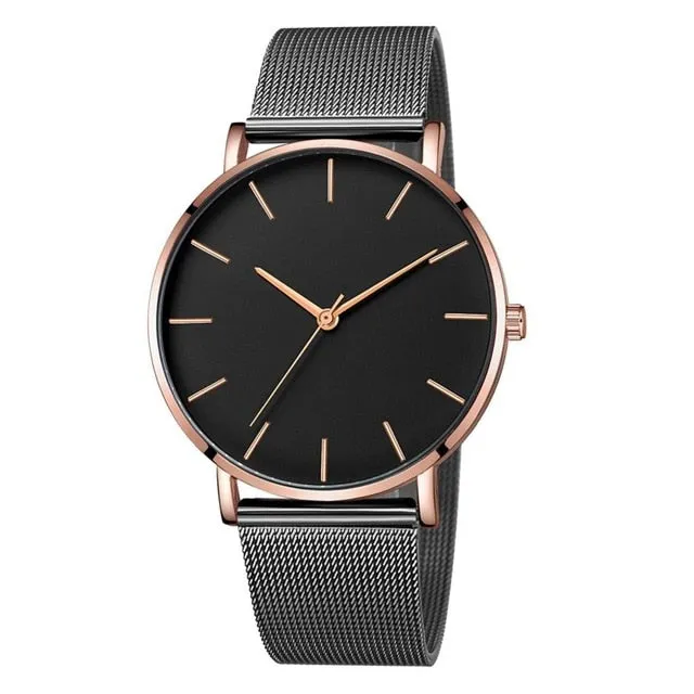 Reloj ultrafino de oro rosa 2019 Reloj de malla minimalista Para Mujer Relojes de Mujer de montre Relojes Zegarek Damski Relojes Para Mujer Reloj