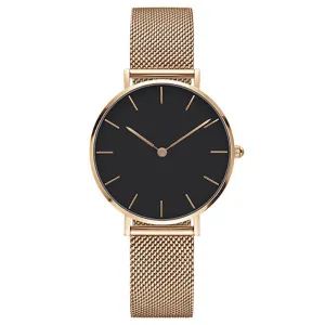 Relojes Mujer Luxury Brand Women Watches Minimalist Style Solid Dial Unisex Watch Clock Gift  Mesh Steel Strip Quartz Watch #W