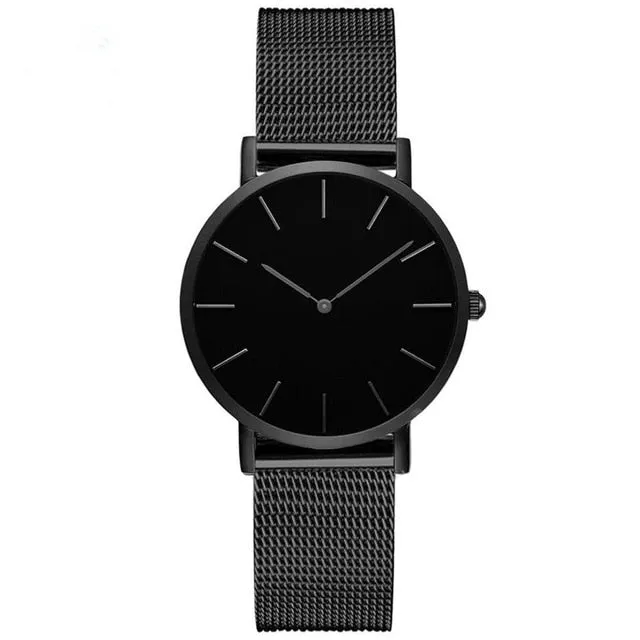 Relojes Mujer Luxury Brand Women Watches Minimalist Style Solid Dial Unisex Watch Clock Gift  Mesh Steel Strip Quartz Watch #W