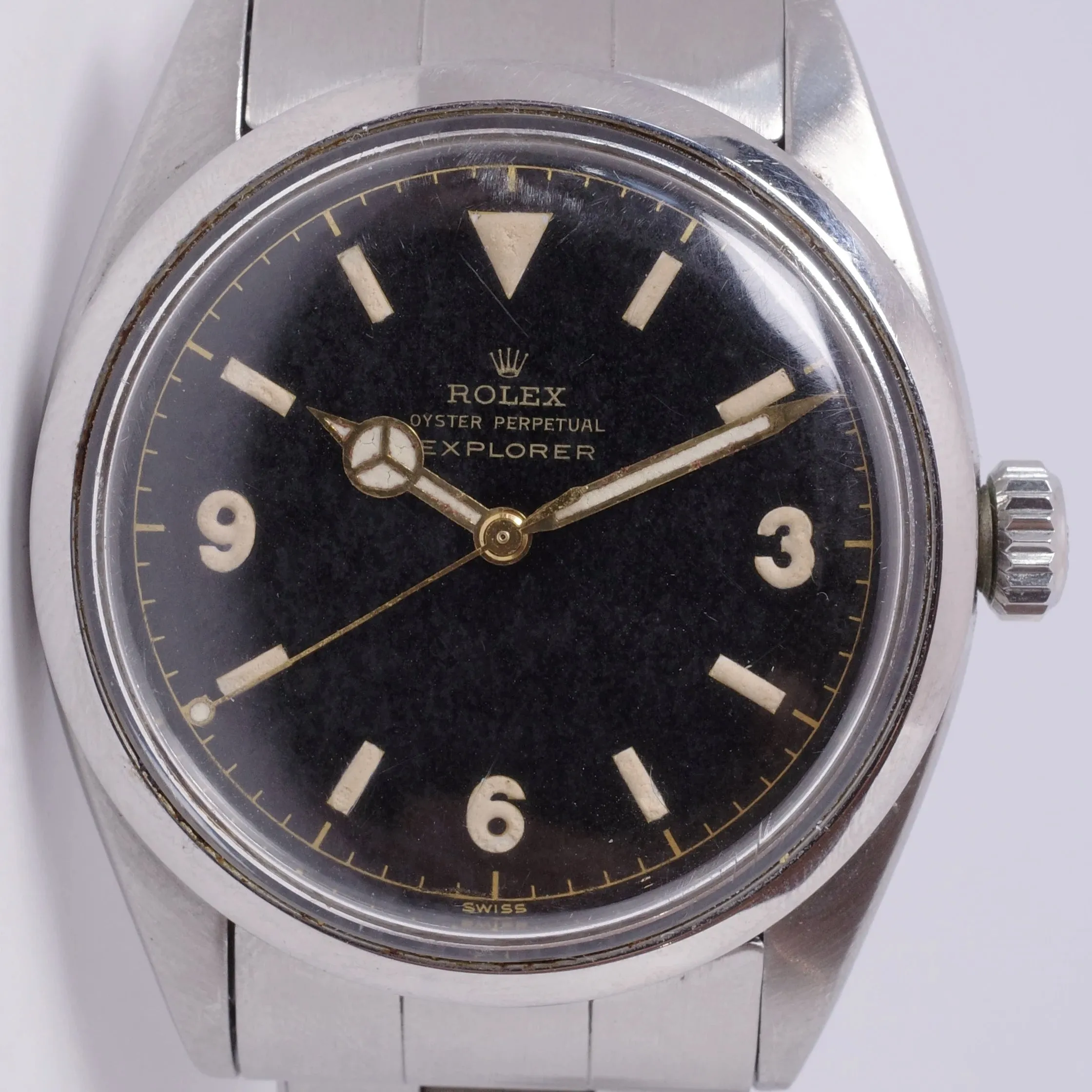 ROLEX 1953 VINTAGE EXPLORER GILT DIAL TWINS / SIBLINGS / COUPLES WATCH 6350 SOLD AS PAIR ONLY $22,500