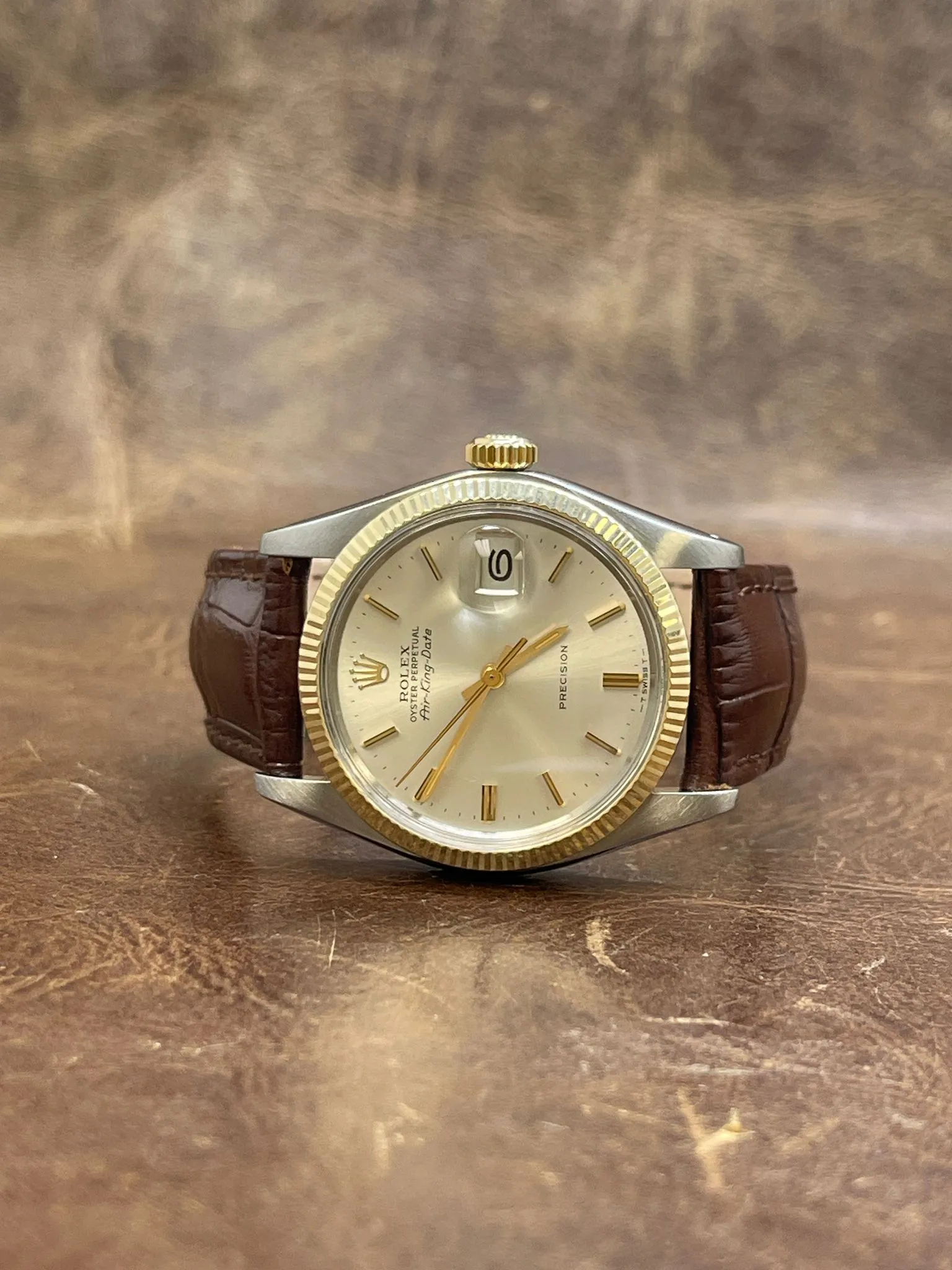Rolex Air-King Date 5701 Silver Dial Automatic Men's Watch