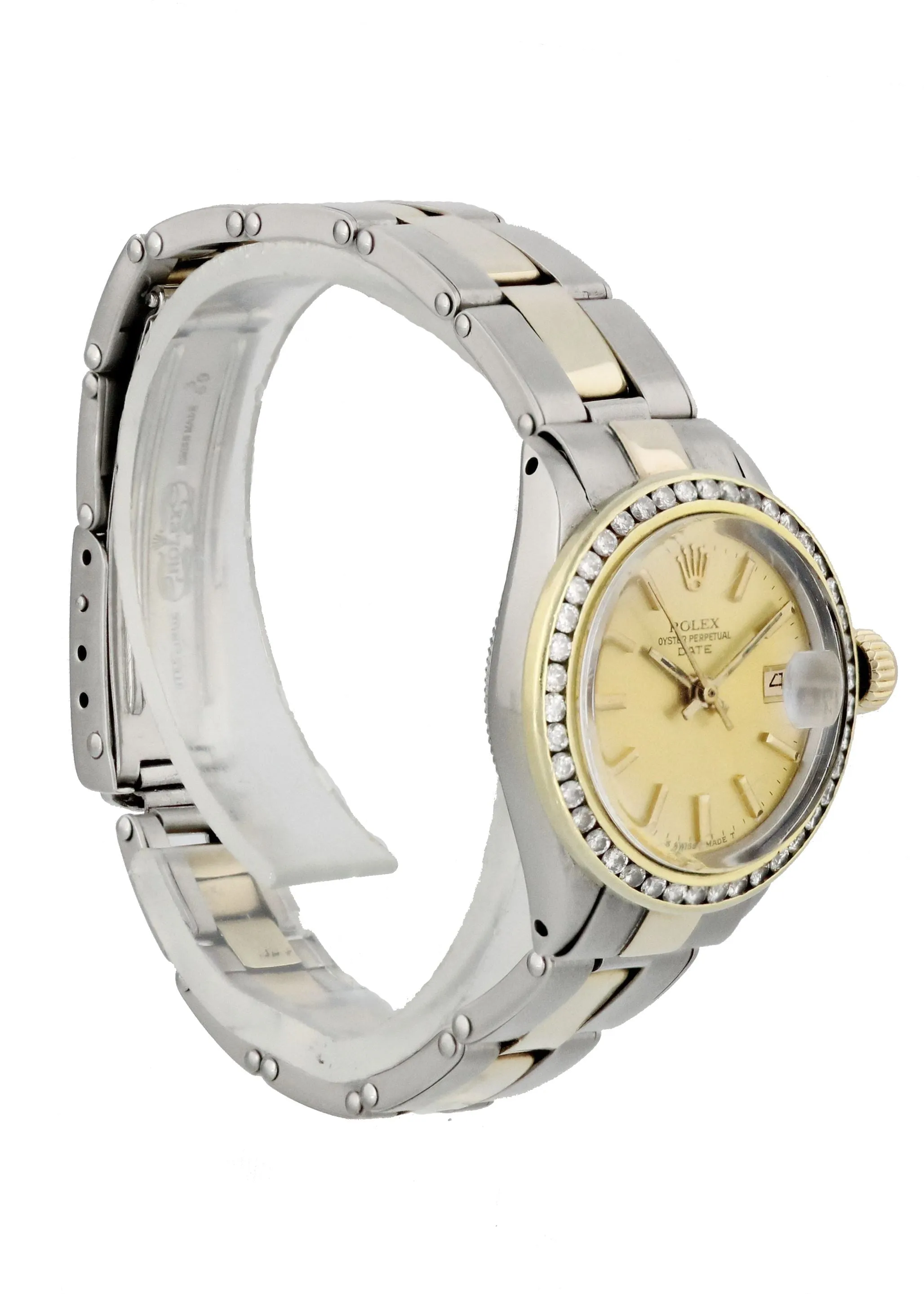Rolex Date 6517 Diamond Bezel Vintage Ladies Watch Box Papers