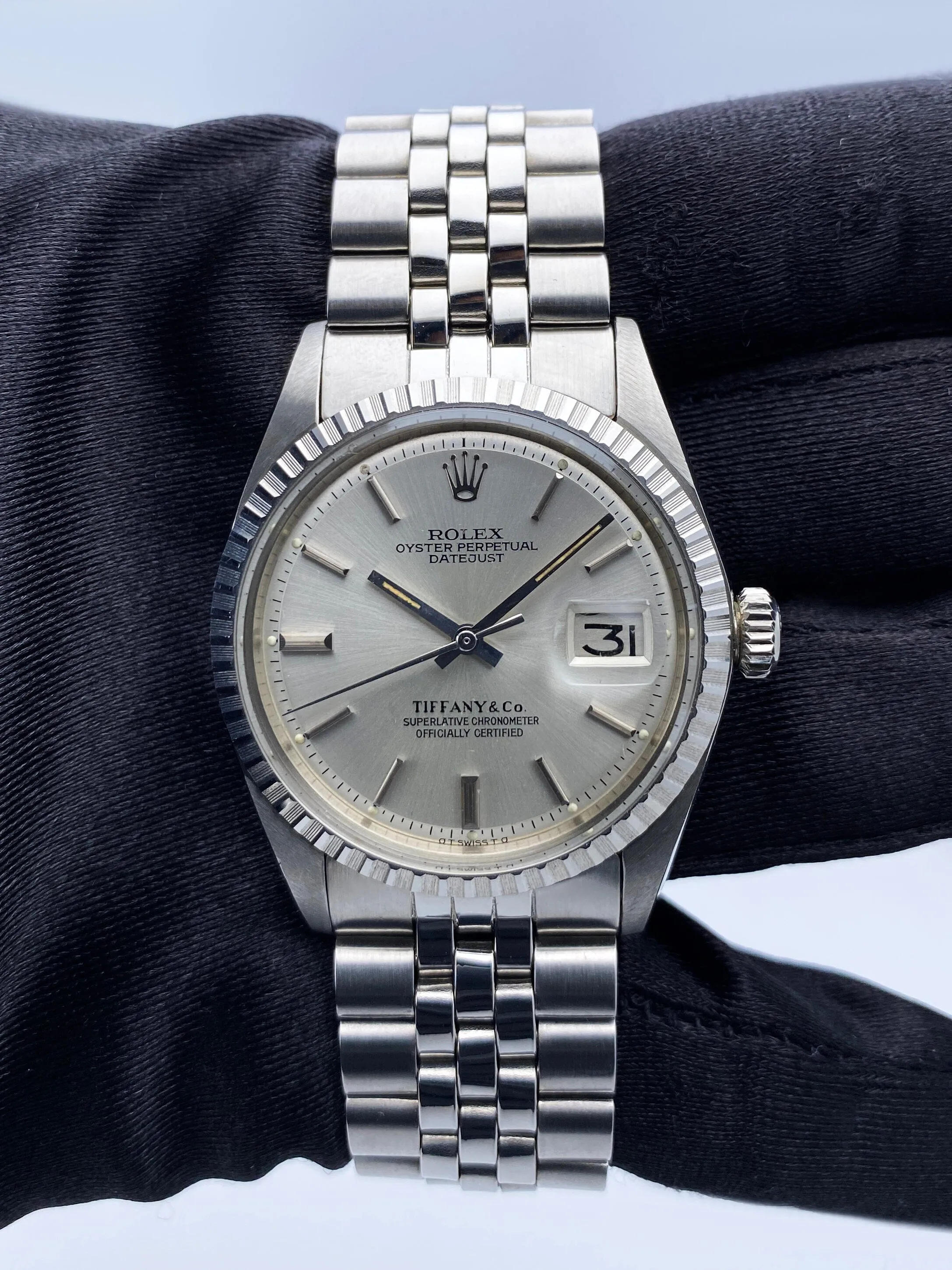 Rolex Datejust 1603 Tiffany & Co. Dial Steel Mens Watch