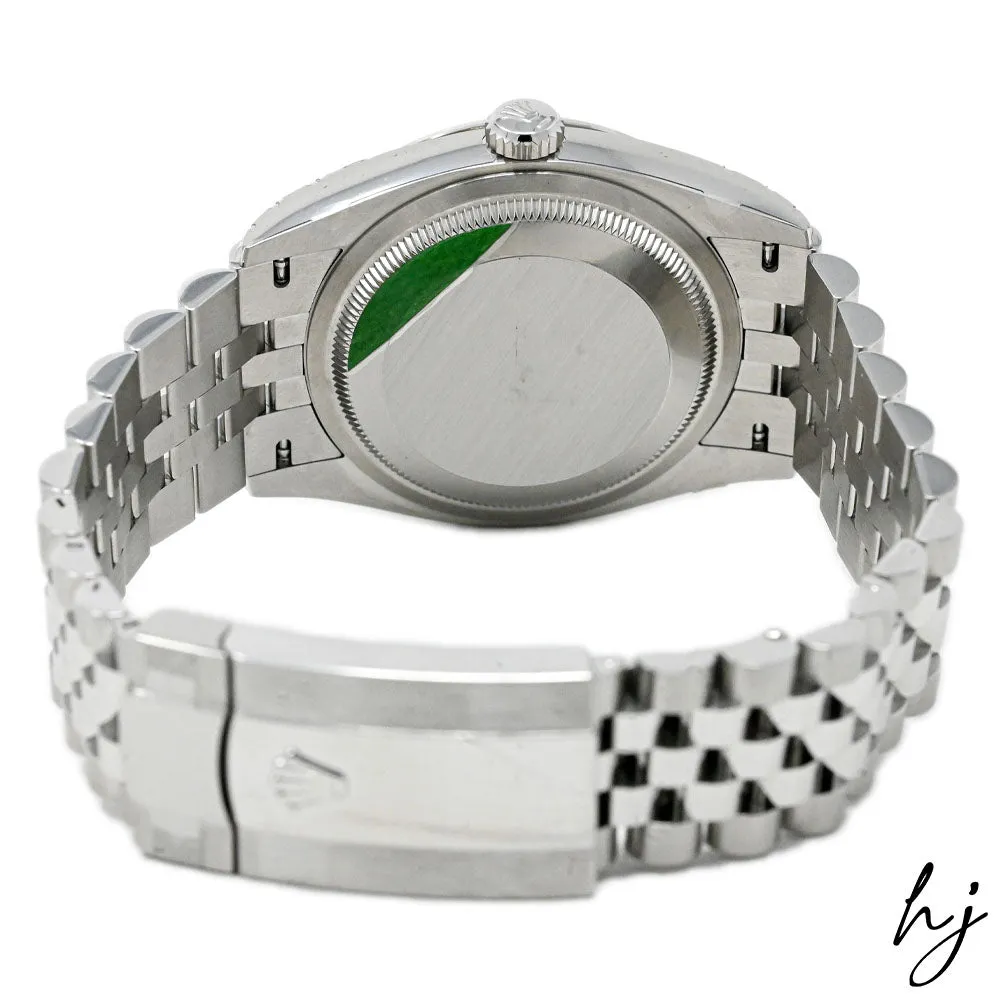 Rolex Datejust 36 Stainless Steel Datejust 36mm Olive Green Palm Motif Stick Dial Watch Reference #: 126234