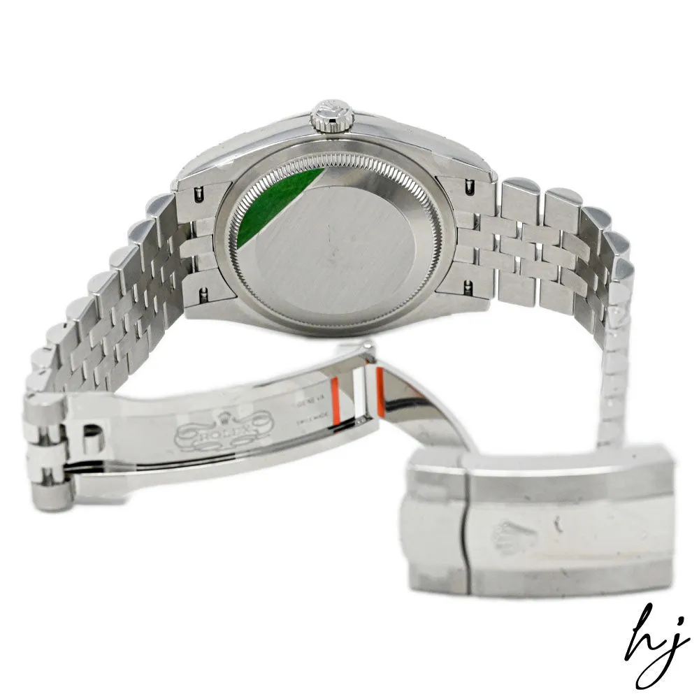 Rolex Datejust 36 Stainless Steel Datejust 36mm Olive Green Palm Motif Stick Dial Watch Reference #: 126234