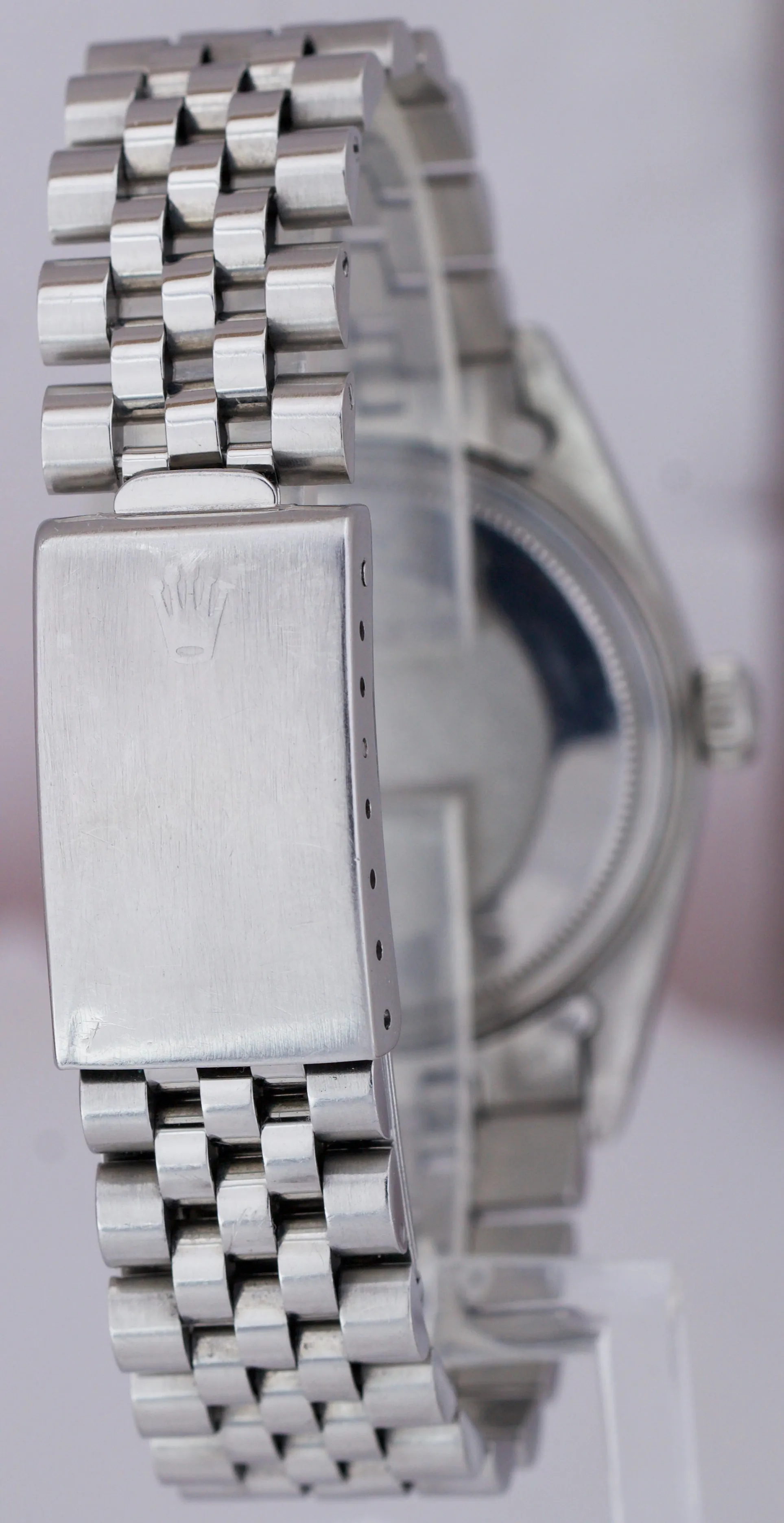 Rolex DateJust 36mm 1601 Stainless Champagne Fluted White Gold Jubilee Watch