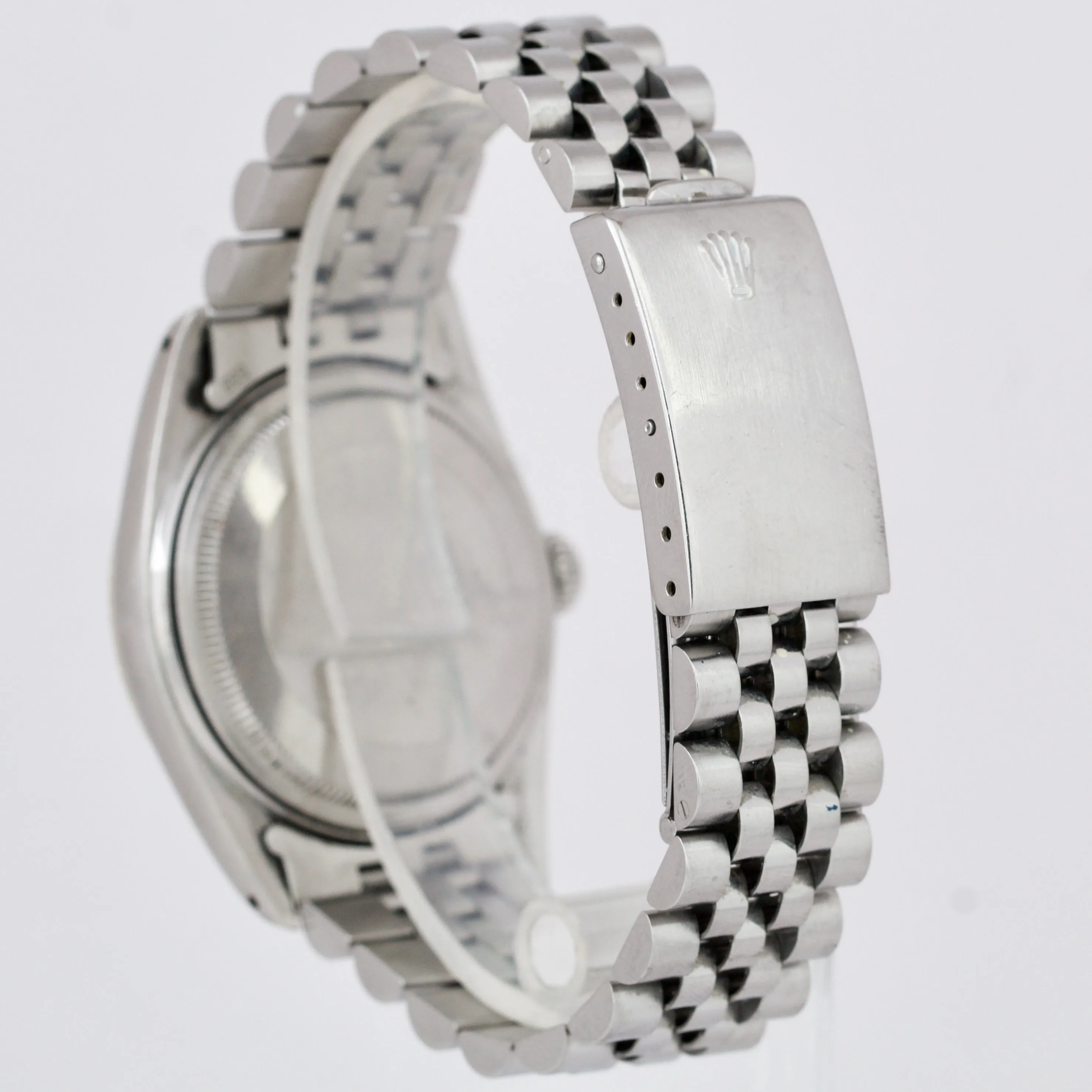 Rolex DateJust 36mm 16014 Blue Diamond Dial Jubilee 18K White Gold Steel Watch