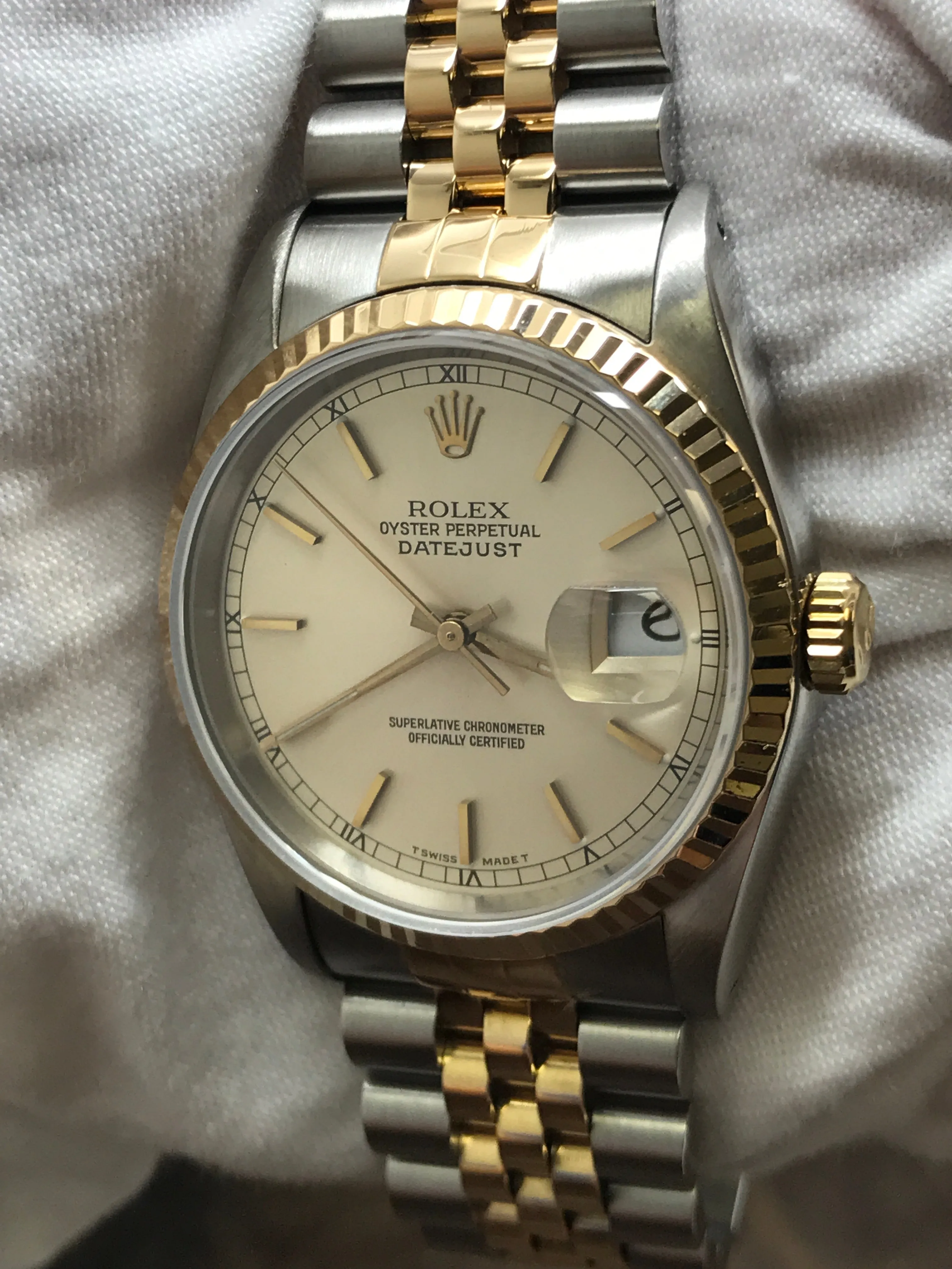 Rolex Datejust 36mm 16233 Light Champagne Dial Automatic Watch