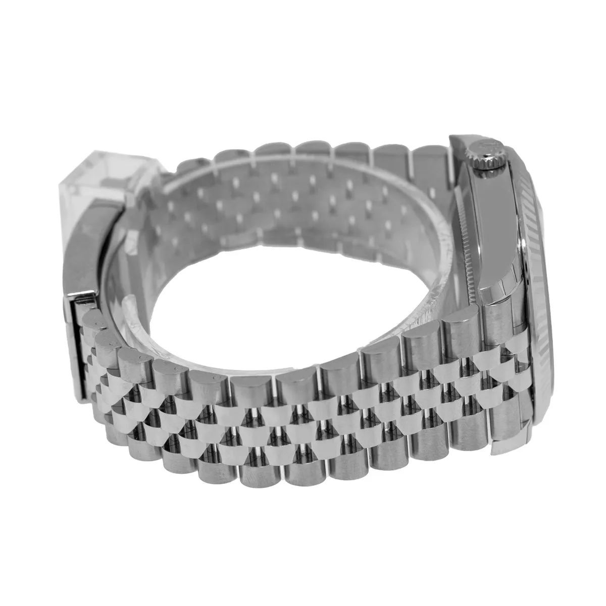 Rolex Datejust II 41mm Stainless Steel Mother of Pearl Diamond Dial 18K White Gold Fluted Bezel 126334