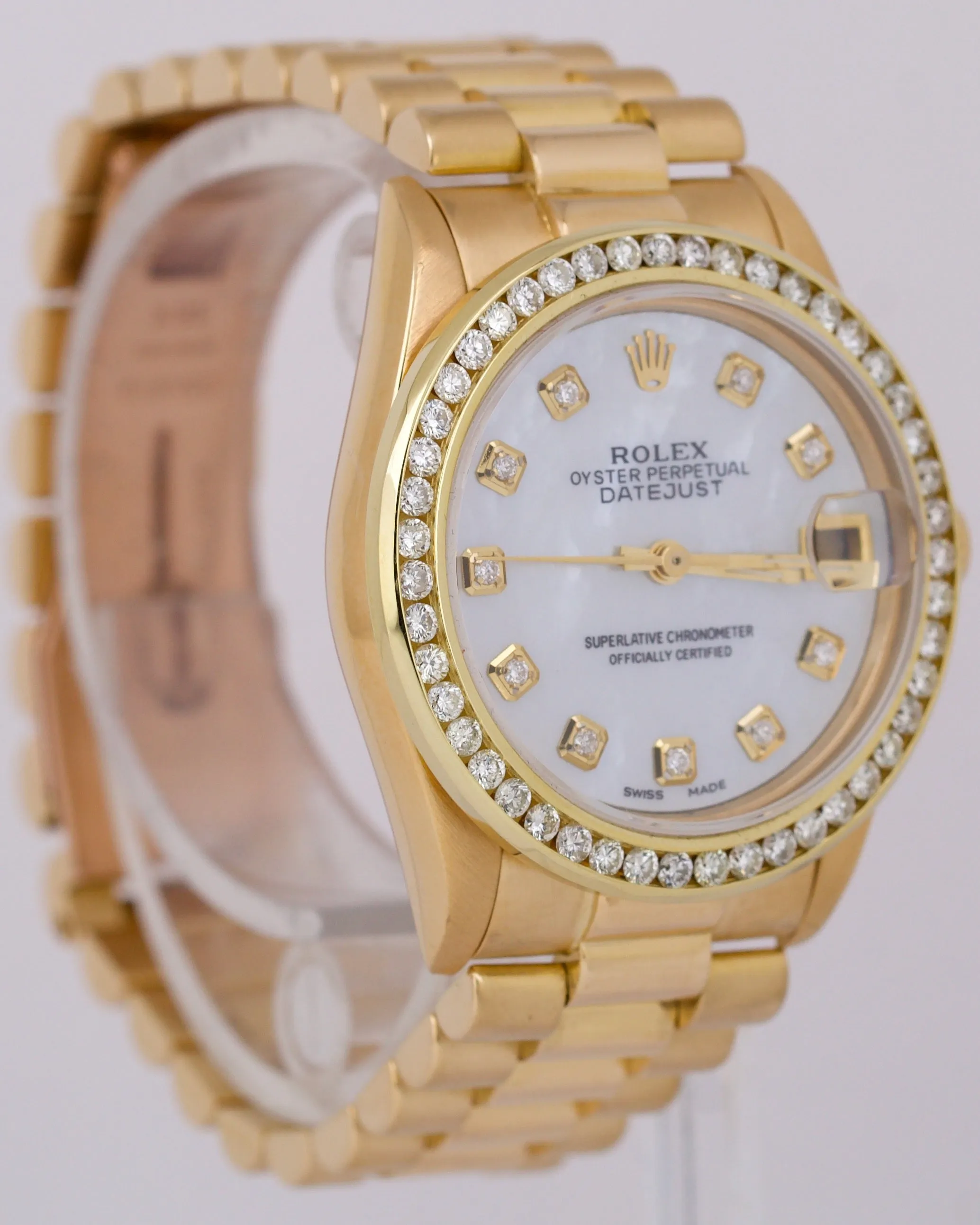 Rolex DateJust President MOTHER OF PEARL DIAMOND 31mm 18K Yellow Gold 68278