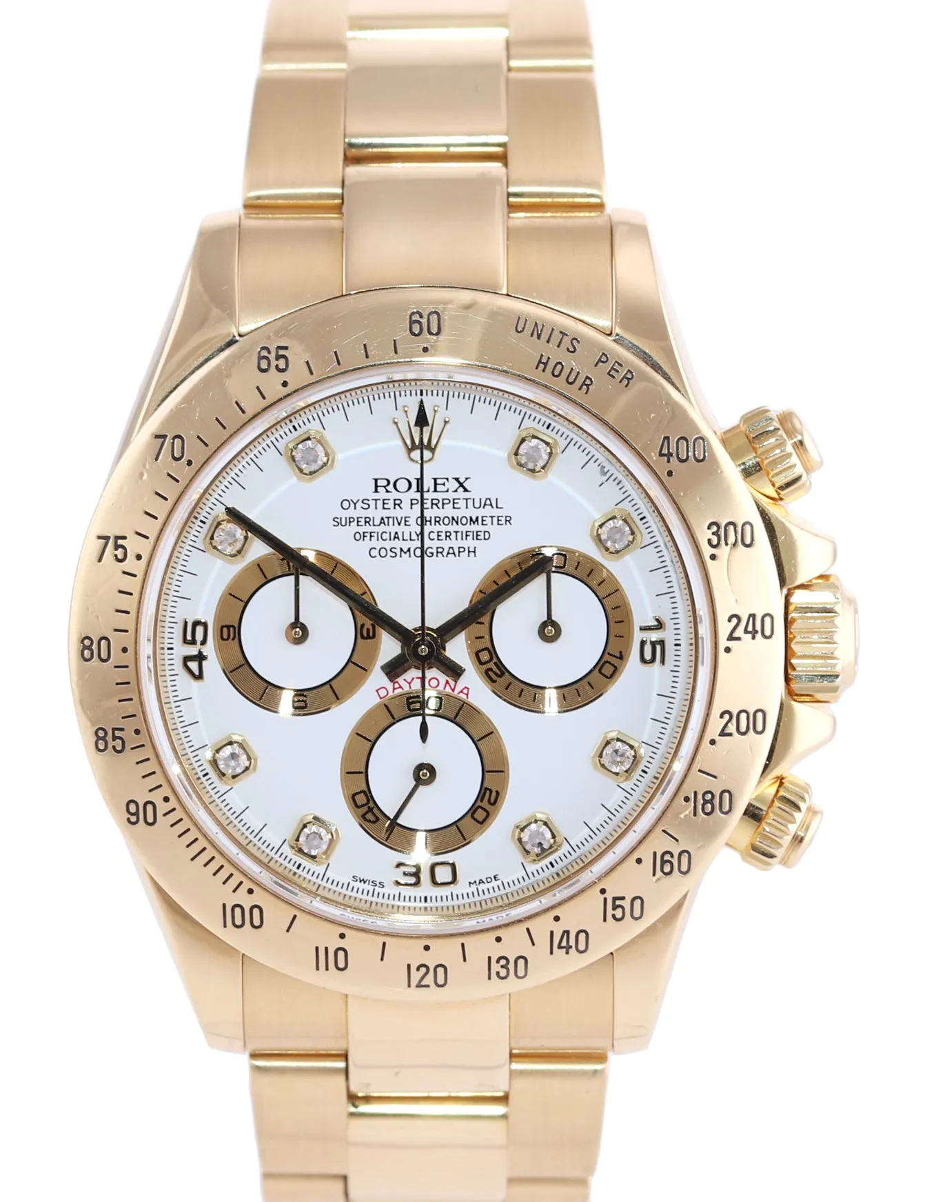 Rolex Daytona 116528 White Diamond 18K Yellow Gold 40mm Watch Box
