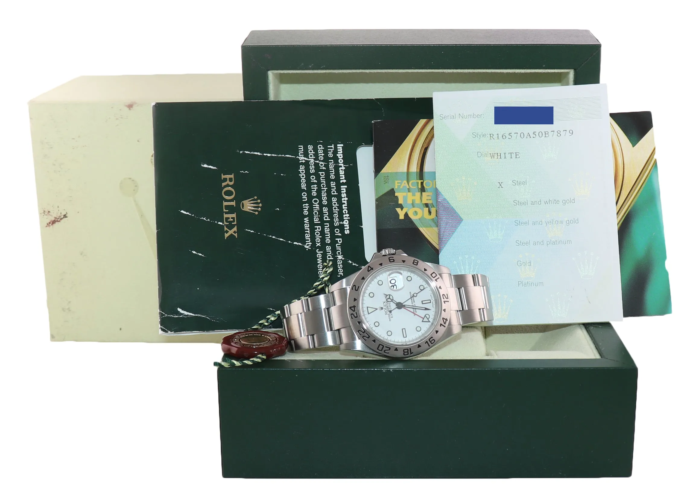 Rolex Explorer II 40mm White 16570 Polar Oyster Watch Box