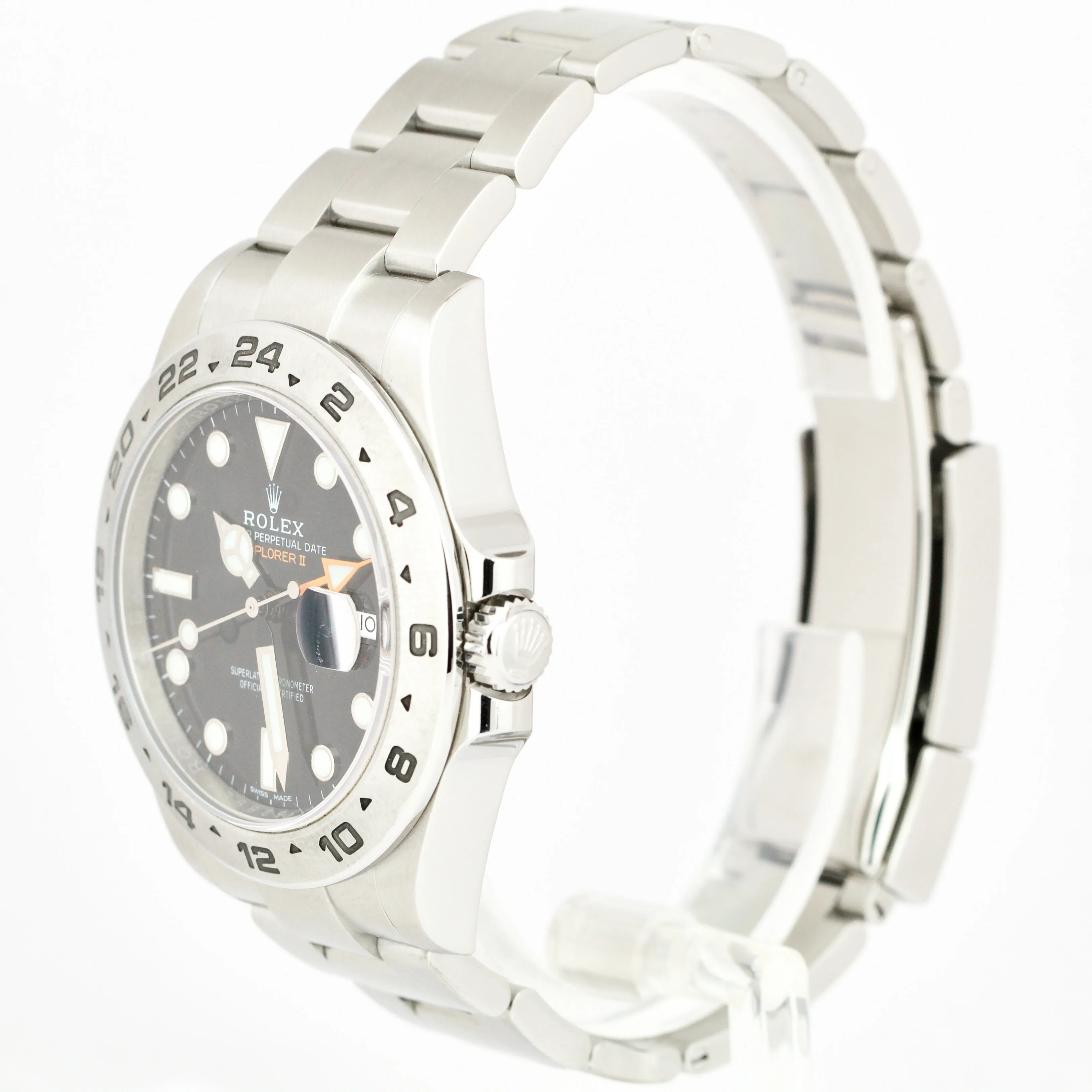 Rolex Explorer II Black Dial Orange Stainless Steel Date 42mm Watch 216570 B P