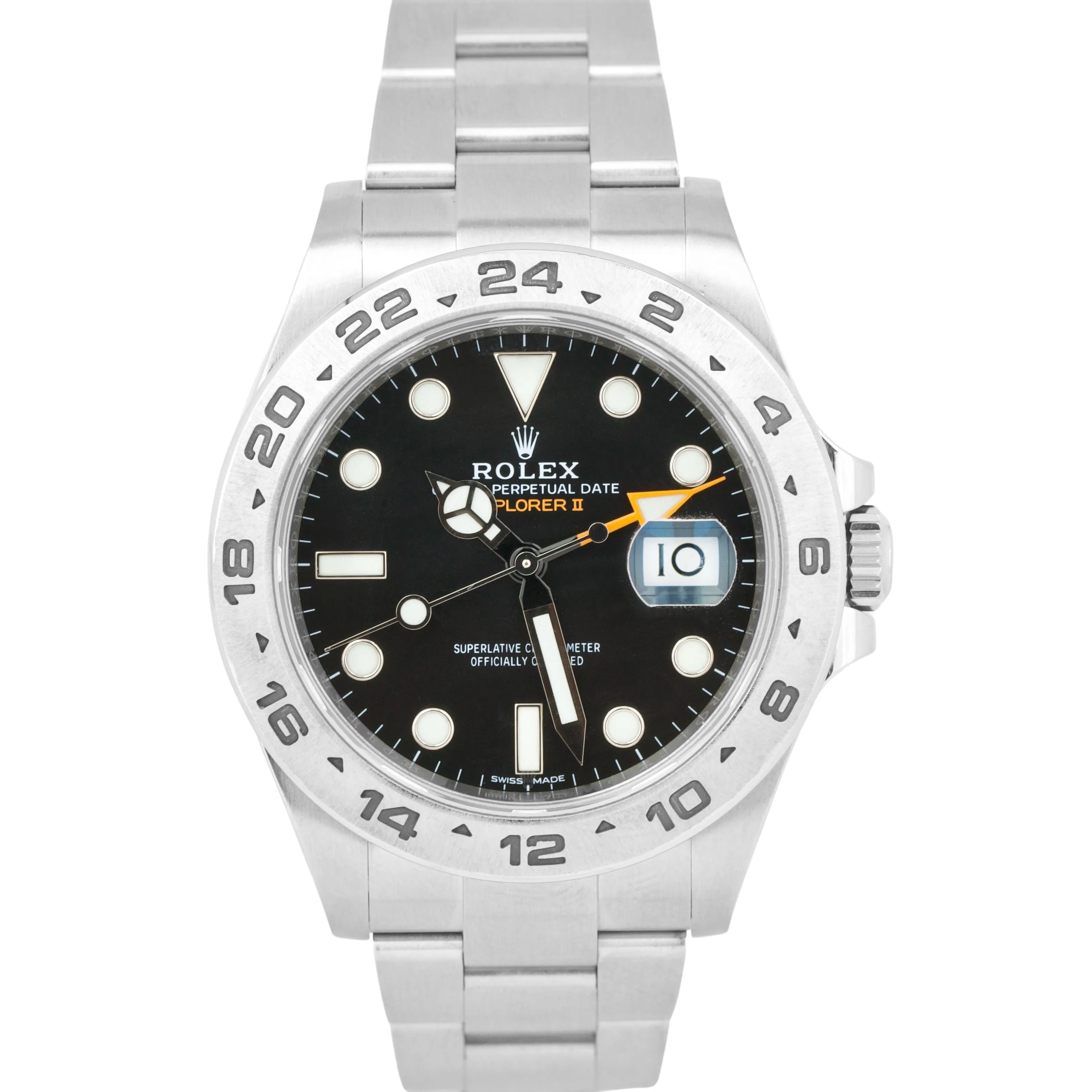 Rolex Explorer II Black Dial Orange Stainless Steel Date 42mm Watch 216570 B P