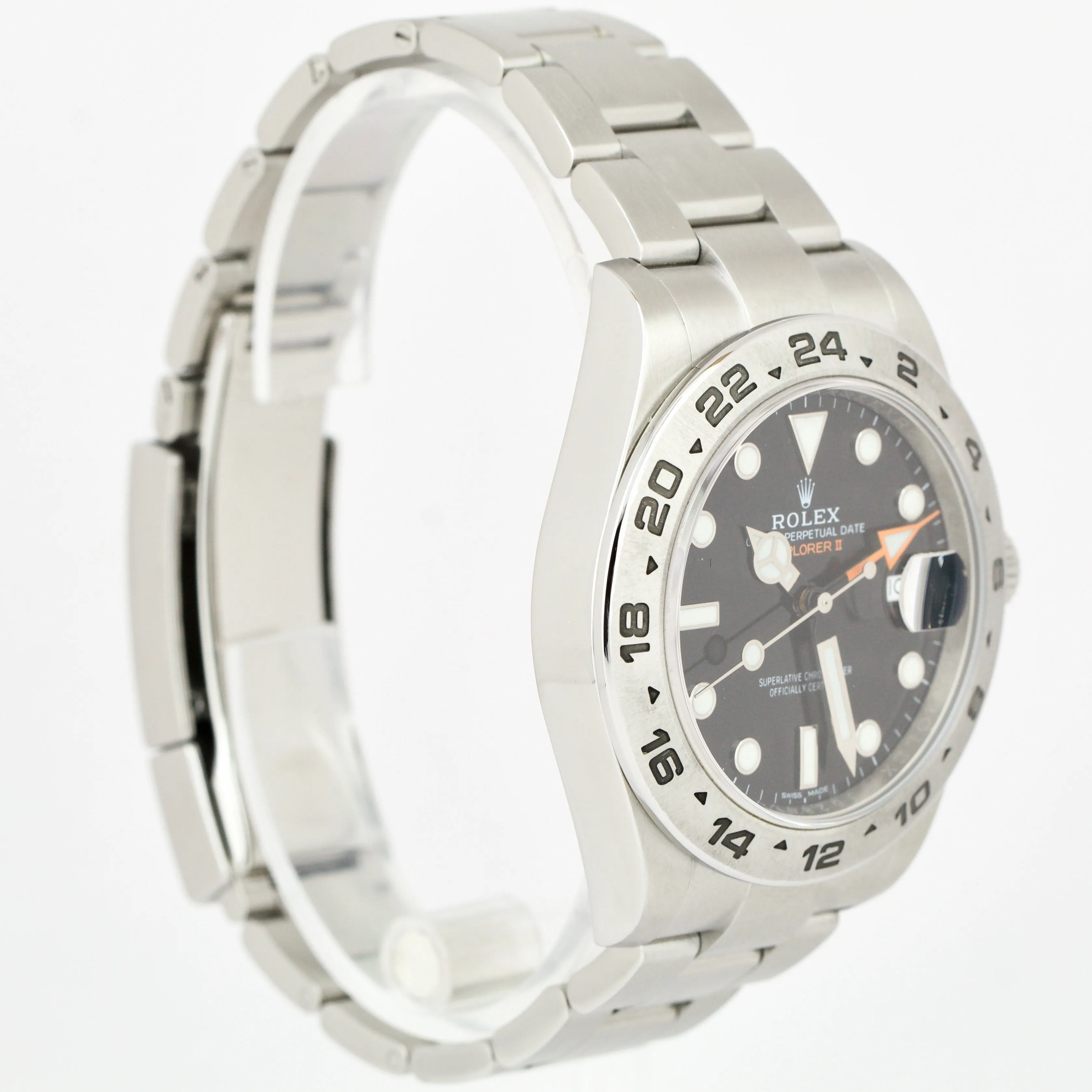 Rolex Explorer II Black Dial Orange Stainless Steel Date 42mm Watch 216570 B P