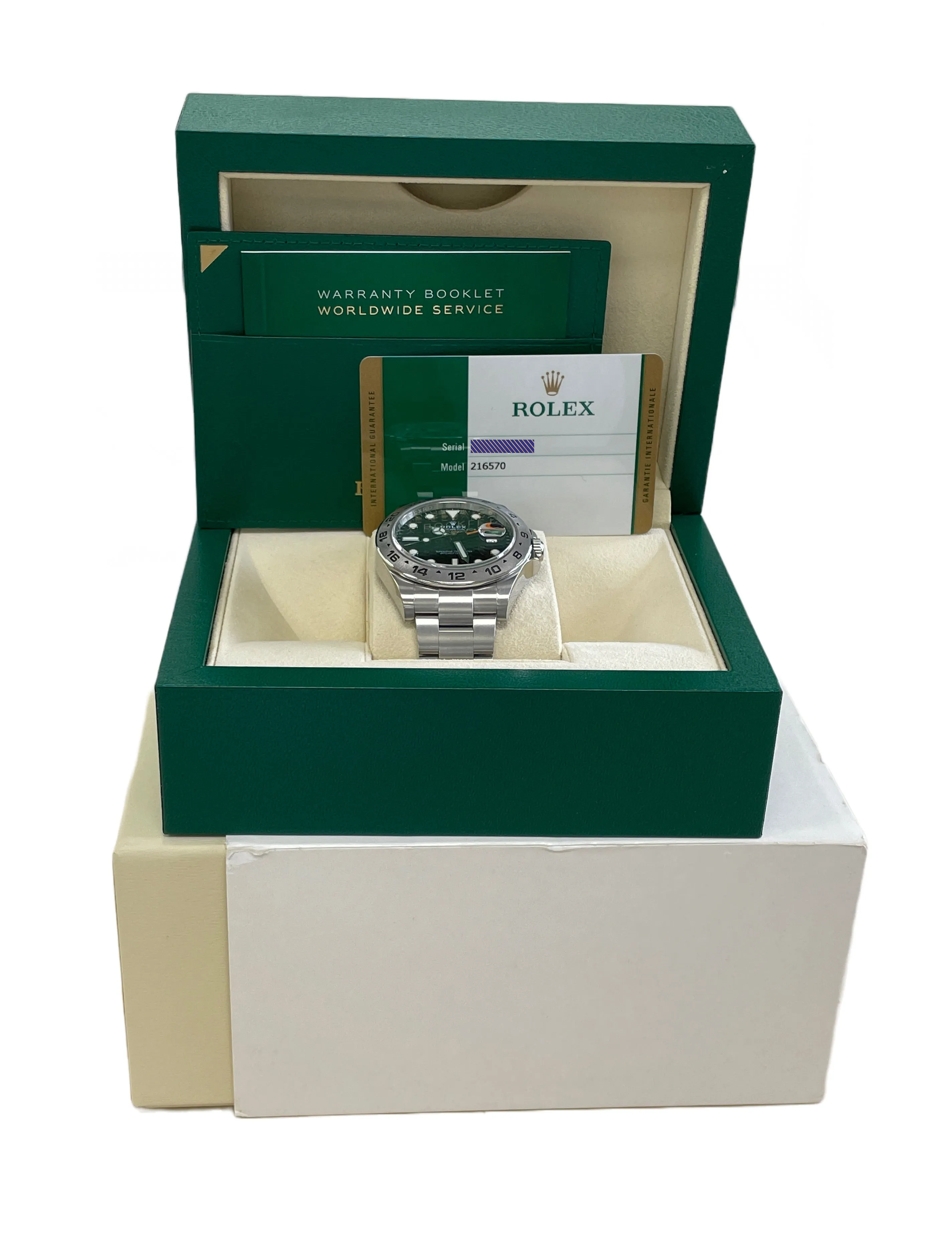 Rolex Explorer II Black Dial Orange Stainless Steel Date 42mm Watch 216570 B P