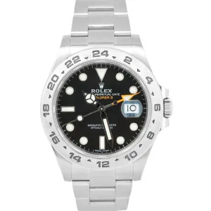Rolex Explorer II Black Dial Orange Stainless Steel Date 42mm Watch 216570 B P