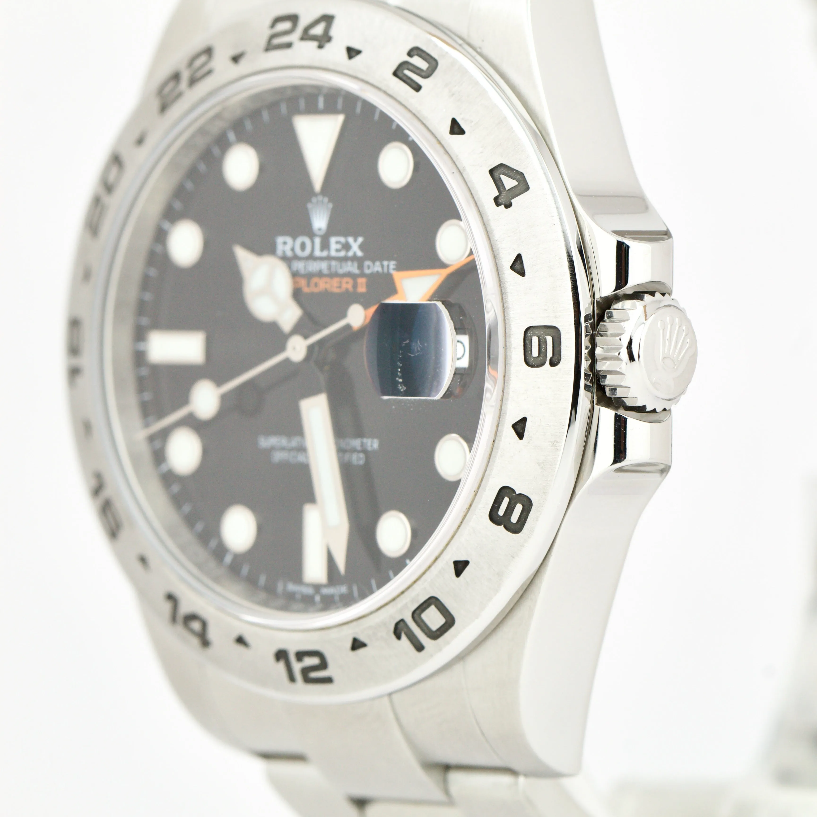 Rolex Explorer II Black Dial Orange Stainless Steel Date 42mm Watch 216570 B P