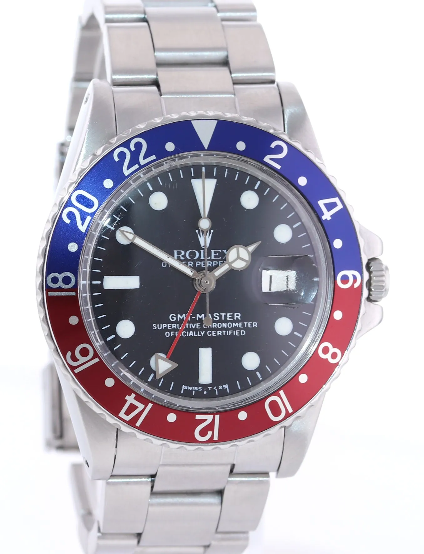 Rolex GMT-Master Pepsi Blue Red Steel Matte Oyster 1675 40mm Watch Box