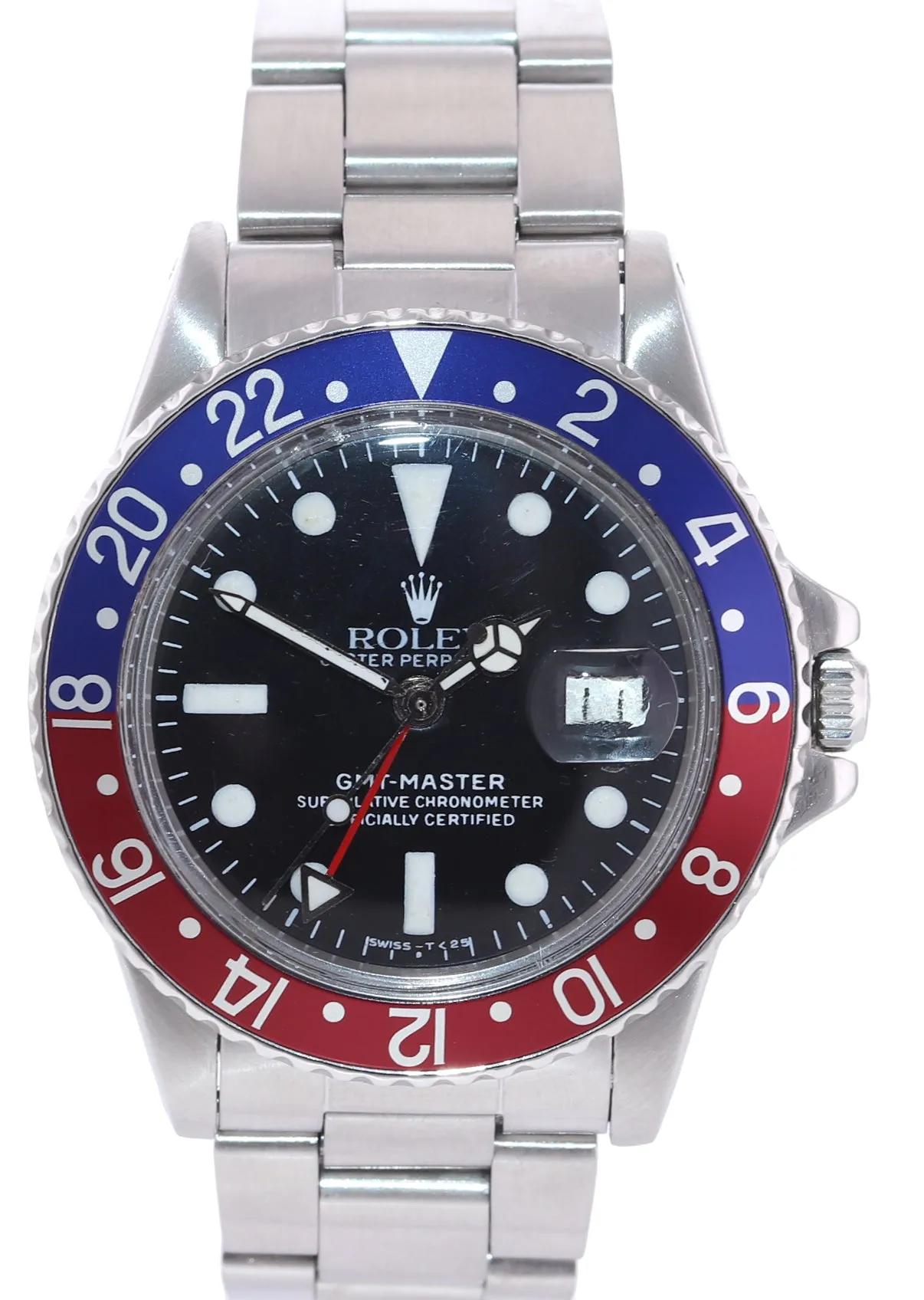 Rolex GMT-Master Pepsi Blue Red Steel Matte Oyster 1675 40mm Watch Box