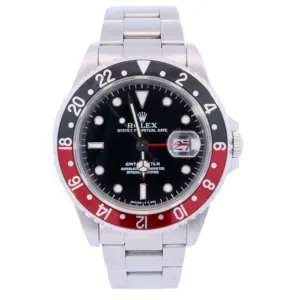 Rolex GMT-Master "Coke" 40mm Stainless Steel Black Dot Dial Watch | Ref# 16700