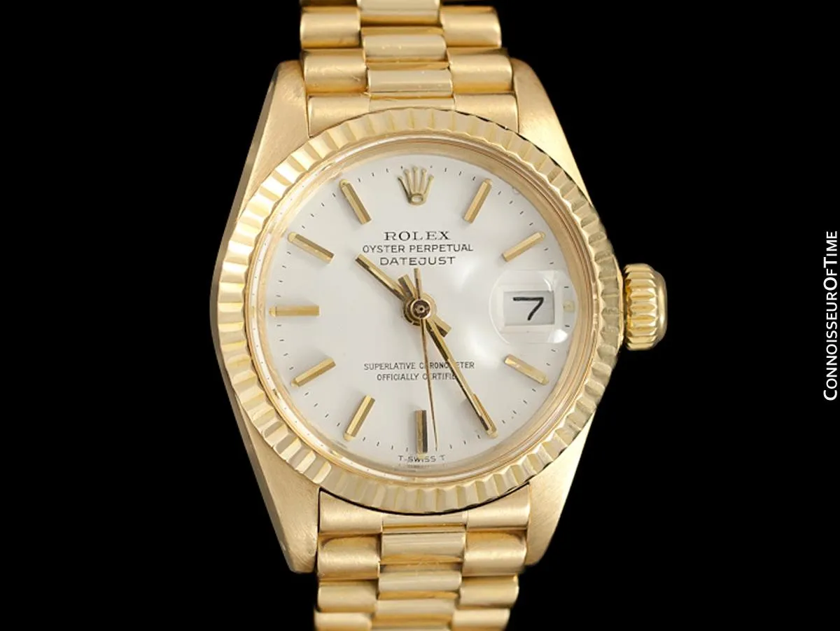 Rolex Ladies President (Datejust) Watch with White Dial - 18K Gold