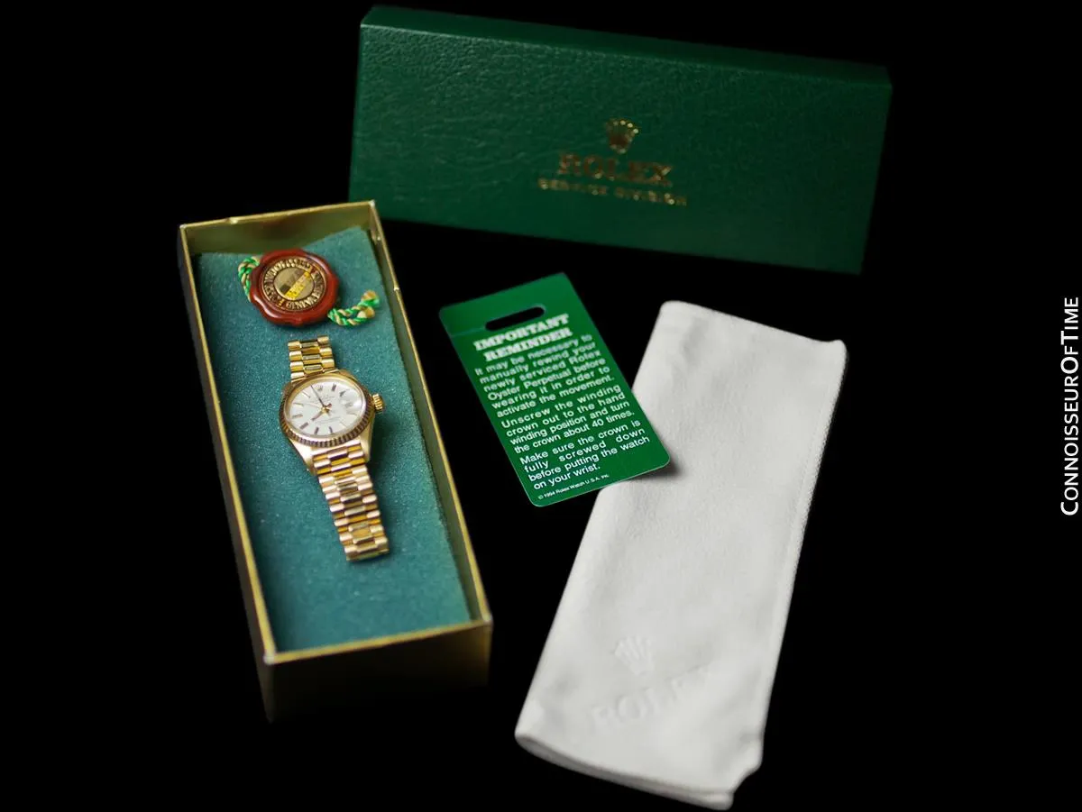 Rolex Ladies President (Datejust) Watch with White Dial - 18K Gold